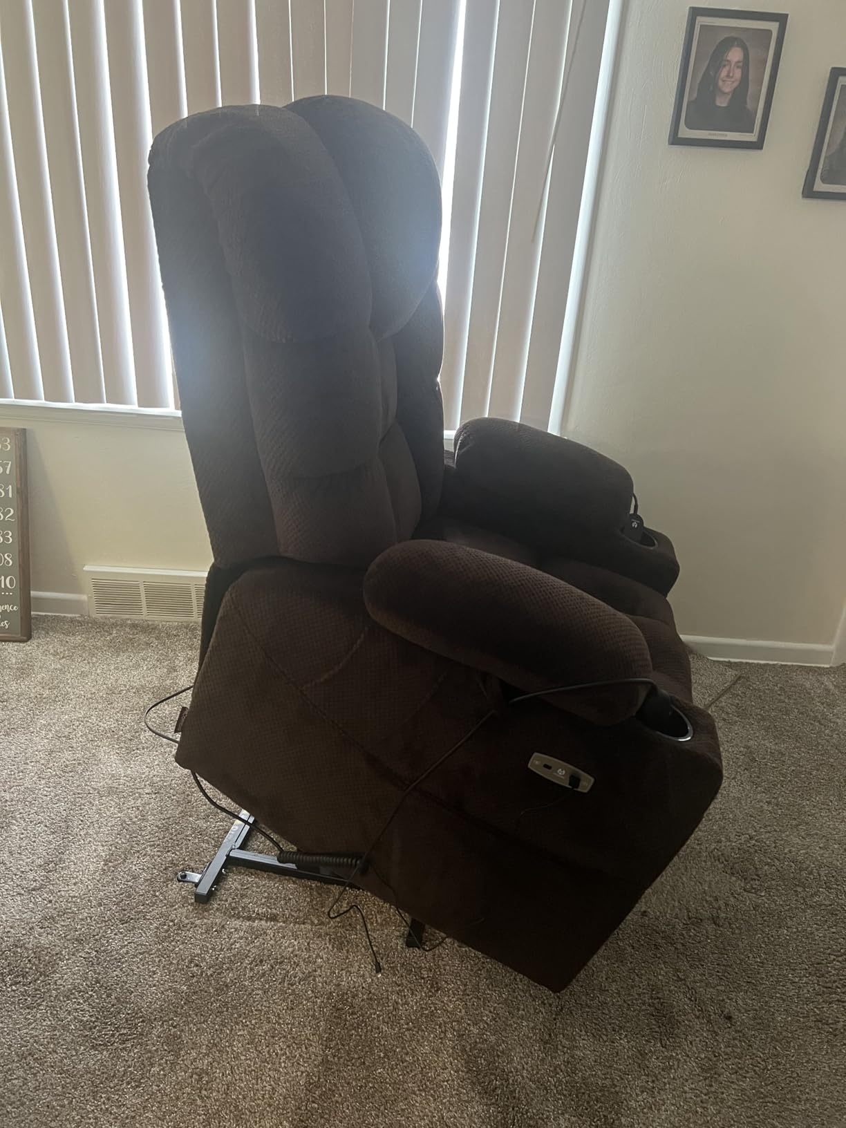 MCombo 3 Motor Power Lift Recliner, Heat and Massage, 7634, Large customer photo 2