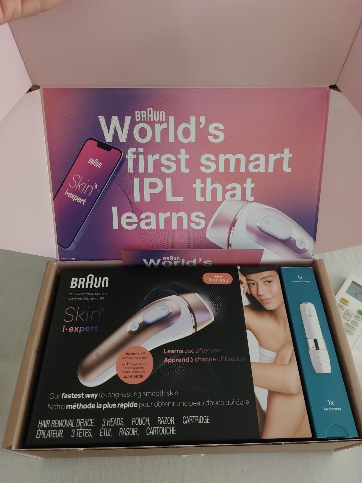 Braun Skin i-Expert Smart IPL PL7219 at Home Laser Hair Removal for Women and Men with App, Premium Pouch, Venus Razor, 2 Smart Heads, Facial Trimmer customer photo 1