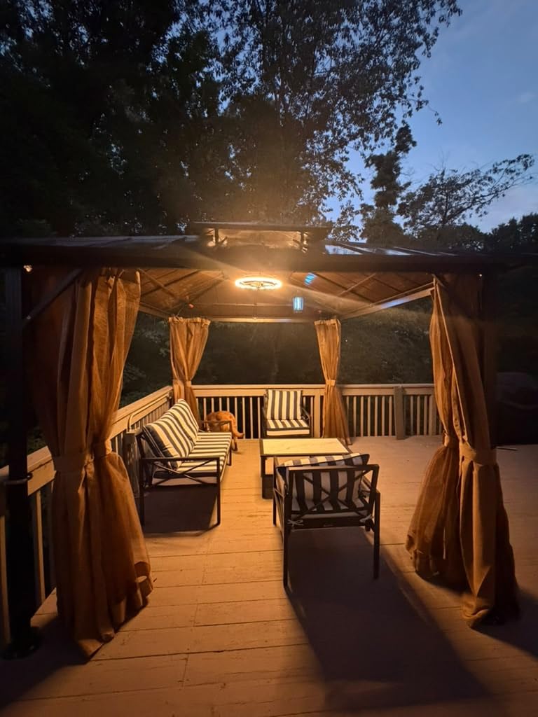 YOLENY 10' x 12' Hardtop Gazebo, Metal Gazebo with Aluminum Frame, Double Galvanized Steel Roof, Curtains and Netting Included, Pergolas for Patios, Garden, Parties, Lawns customer photo 2