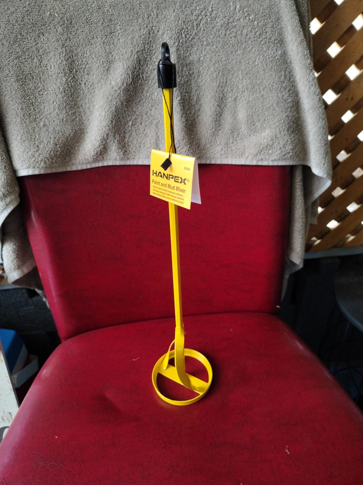 Hanpex Paint and Mud Mixer, Paint Stirrer for Drill in 1 to 5 Gallon Bucket, Suitable for all Standard Drill Bits, Hex Head Anti-slip, Easy Clean, Painting and Plastering Mixer Stirrer Tool (Yellow) customer photo 2