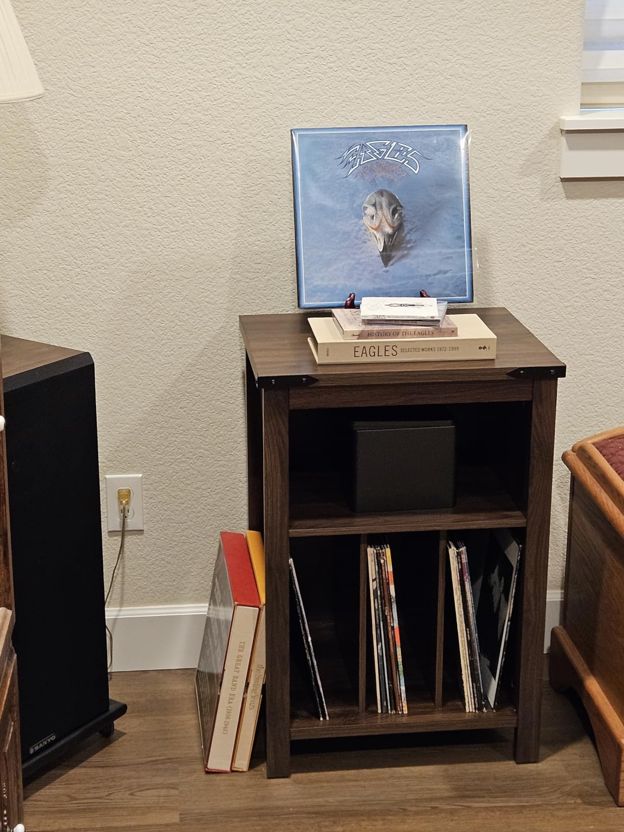 Joaxswe Record Player Stand with Vinyl Record Storage,Navy Blue customer photo 2