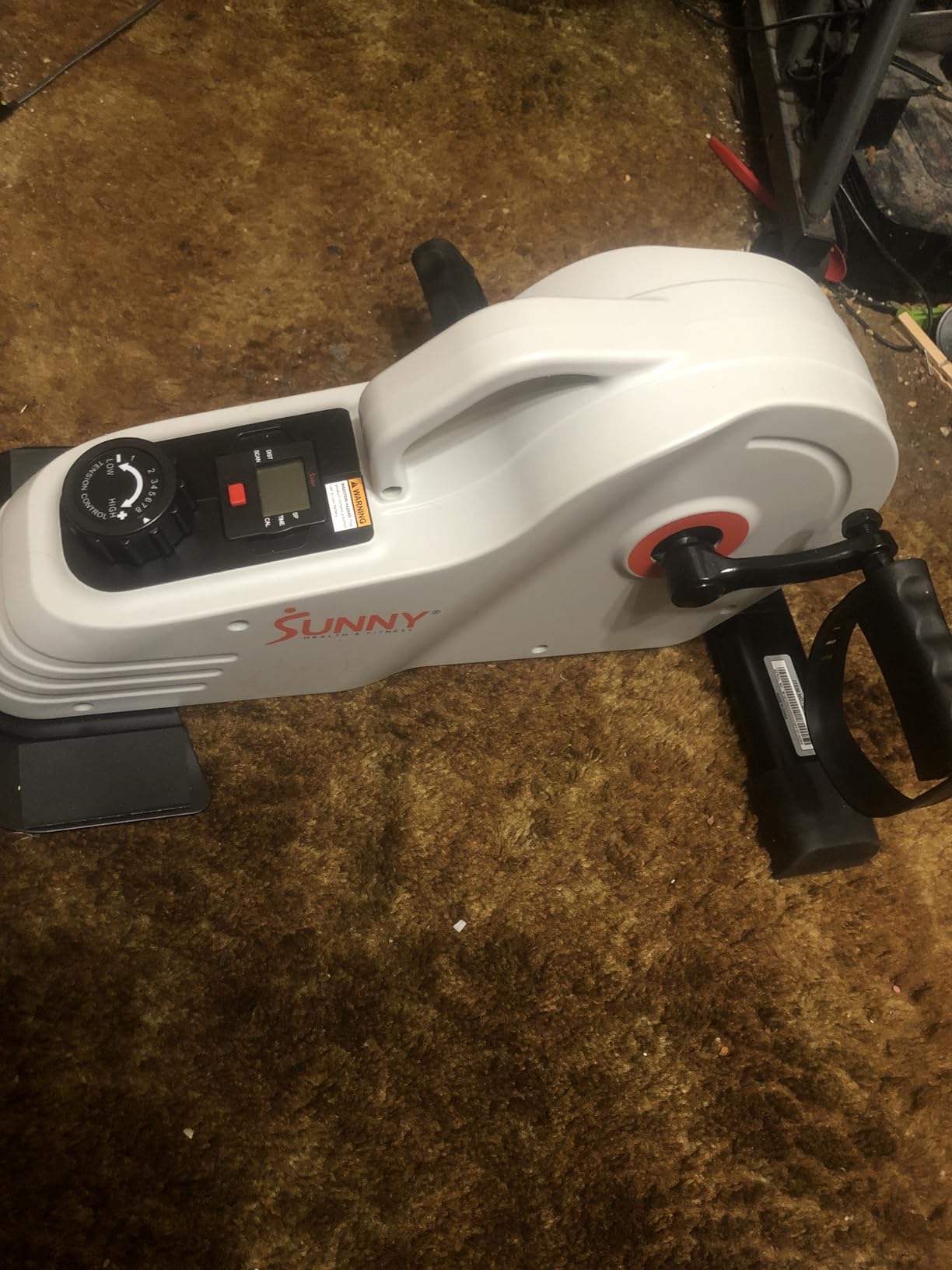 Sunny Health & Fitness 2-in-1 Smart Magnetic Pedal Exerciser, Compact Indoor Under-Desk Mini Exercise Bike for Full Body Cardio Workout and Physical Therapy, Free SunnyFit Training App Connection customer photo 2