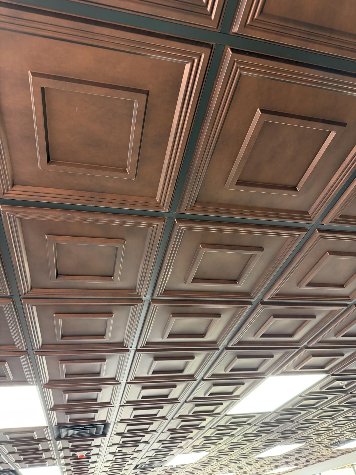 STICKGOO PVC Ceiling Tiles, 2'x2' Glue Up Ceiling Panel White to Prevent Breakage Cover 48 Sq. Ft, Pack of 12 Tiles customer photo 2
