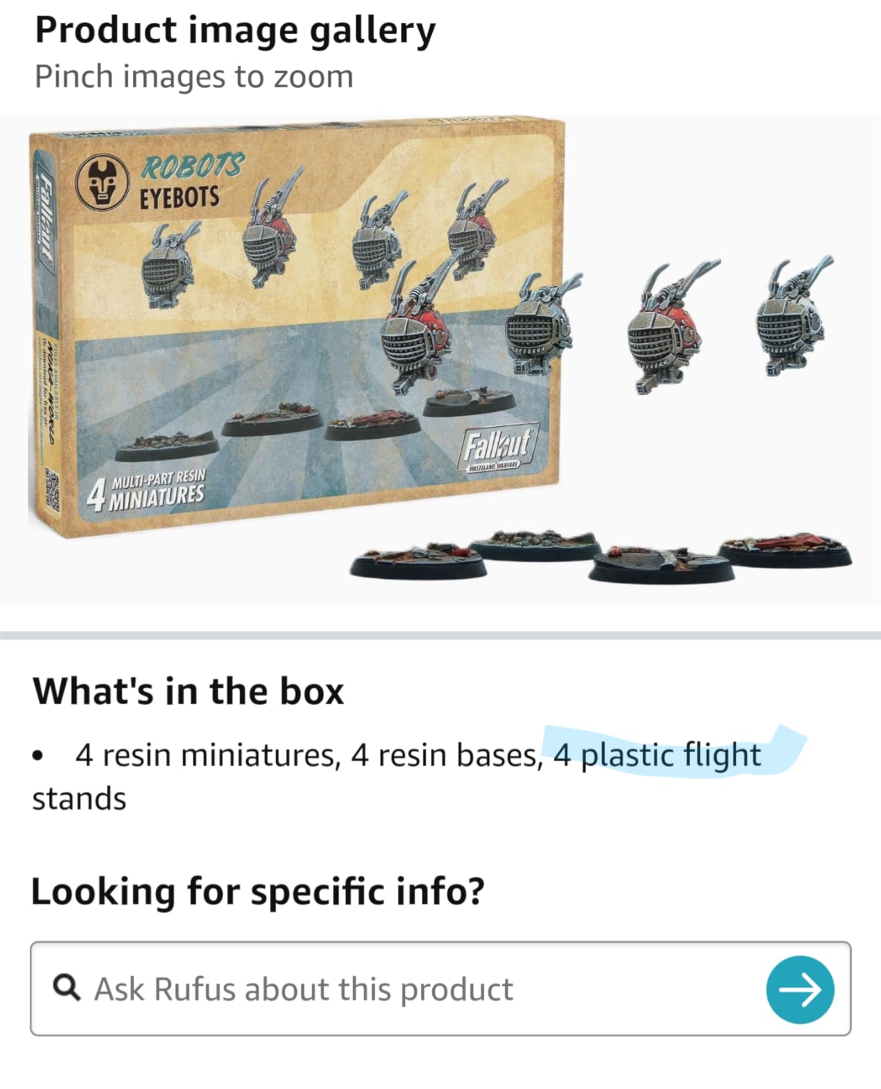 Modiphius Fallout: Wasteland Warfare - 4 Eyebots Robots Set customer photo 1