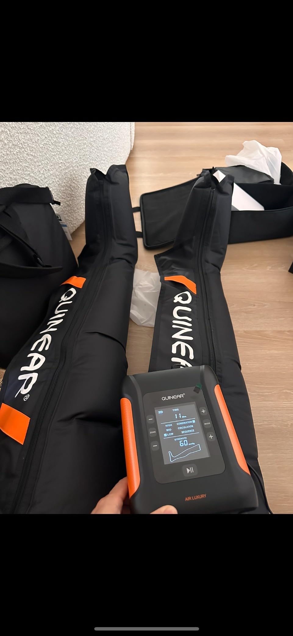 QUINEAR Professional Leg Recovery System, Cordless Air Compression Boots with Sequential Compression, Leg and Foot Massager, Fast Recovery Therapy for Athletes, FSA-HSA Eligible (Medium) customer photo 2