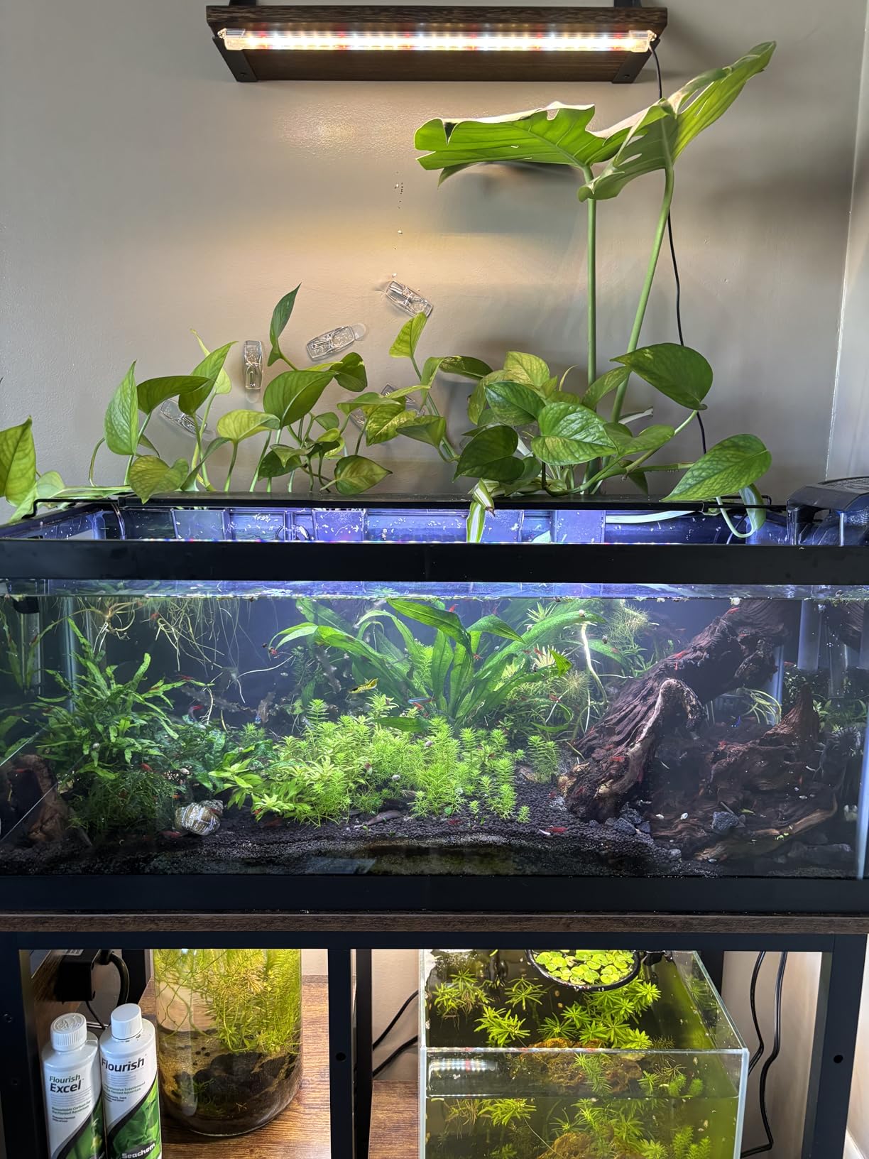 Bestier 40-50 Gallon Fish Tank Stand with Power Outlet, Rustic Brown, 36x19 customer photo 2