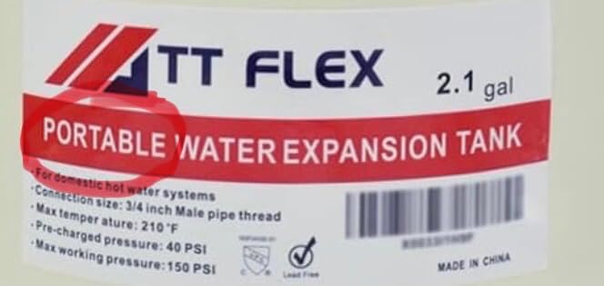 TTFLEX 4.5 Gallon Expansion Tank for Hot Water Heater 3/4