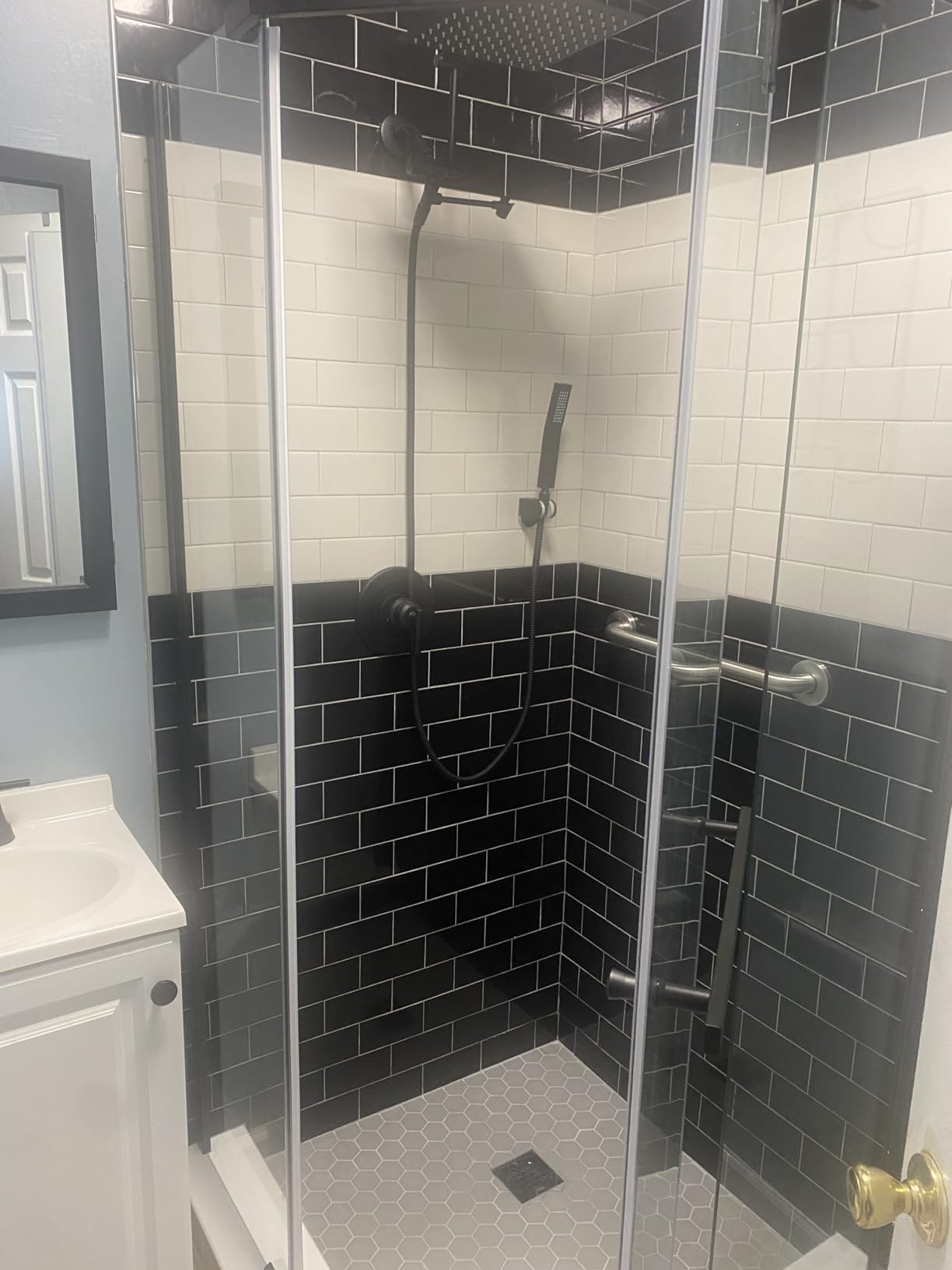 ACE DECOR Neo-Angle Enclosure Pivot Shower Door,35.56