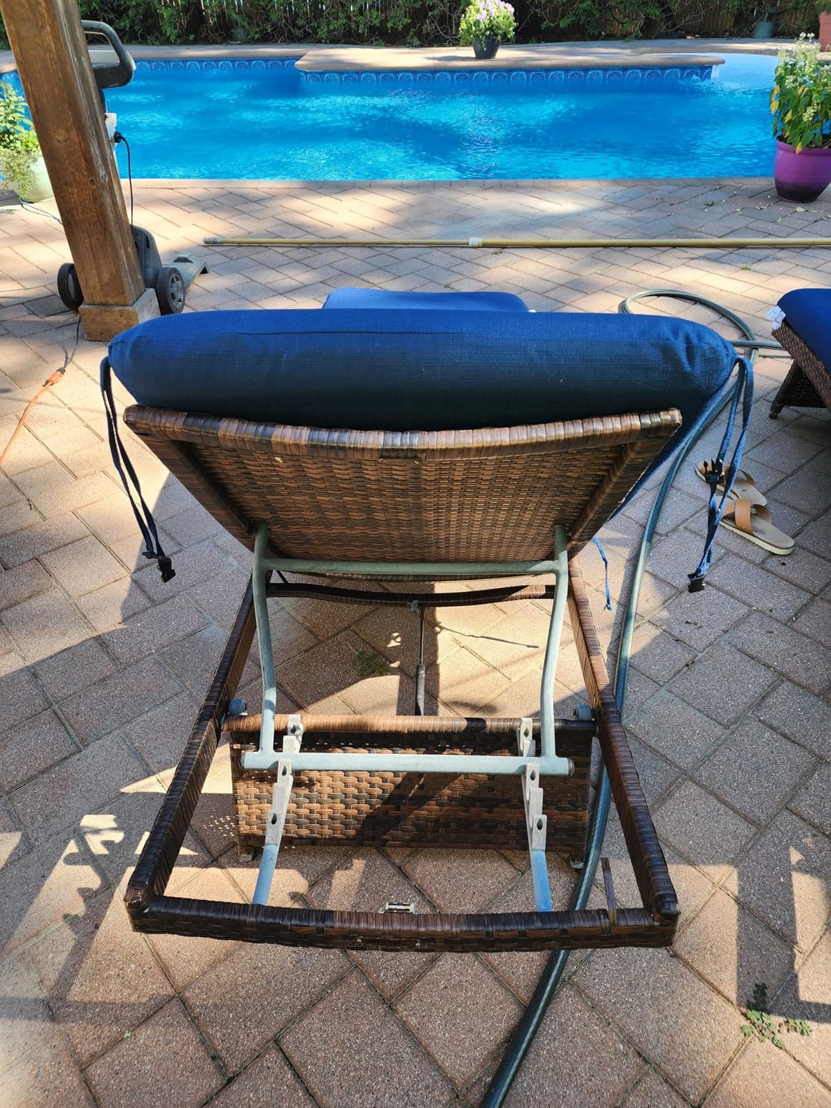 Codi Outdoor Chaise Lounge Chair Cushions, 72X22.5, Navy 1 Pack customer photo 2