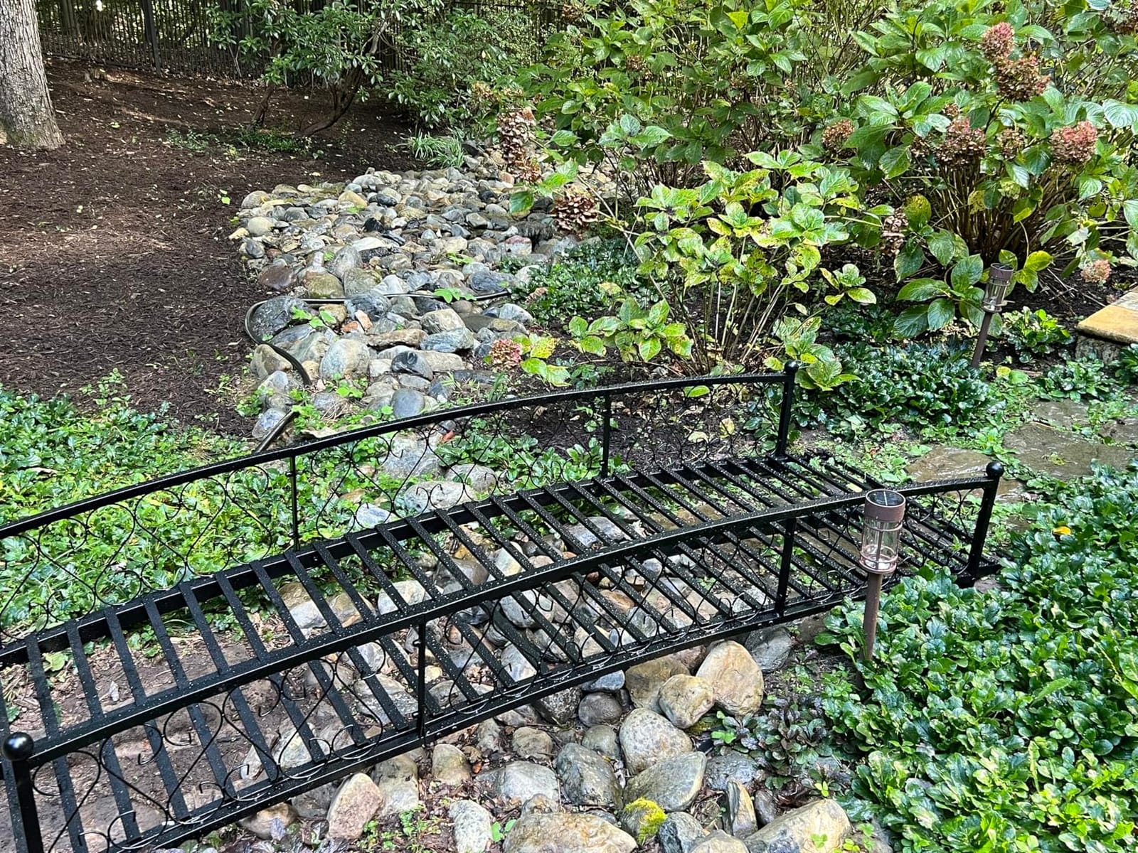 Garturects Metal Garden Bridge 8 FT - Durable Decorative Footbridge with Siderails Large Outdoor Bridges, Weight Capacity 770 lbs for Backyard, Creek, Lawn, Stream customer photo 1