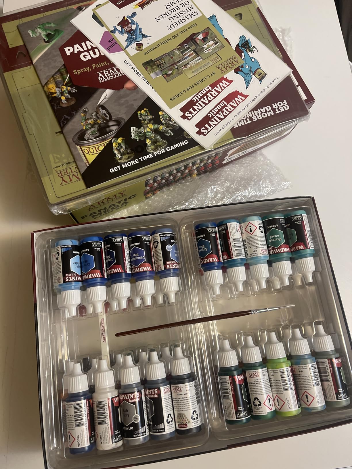 The Army Painter, Warpaints Fanatic Mega Set Combo, 50 x 18 ml | Painting Set incl. Skin Tones, Metallics, Effects, Washes, 1 Free Paint Station & 2 Brushes - Model Paint for Warhammer & Dnd customer photo 2