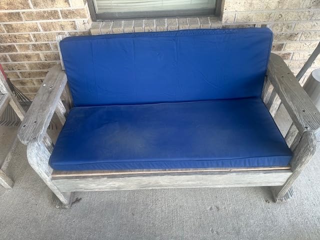 Outdoor Bench Cushions 48 x 18 Inch Thick Waterproof Porch Swing Cushions with Tie Patio Furniture Chair Cushion Bench Pad 5 Year Color Fastness Backyard Seat Pads Navy customer photo 1