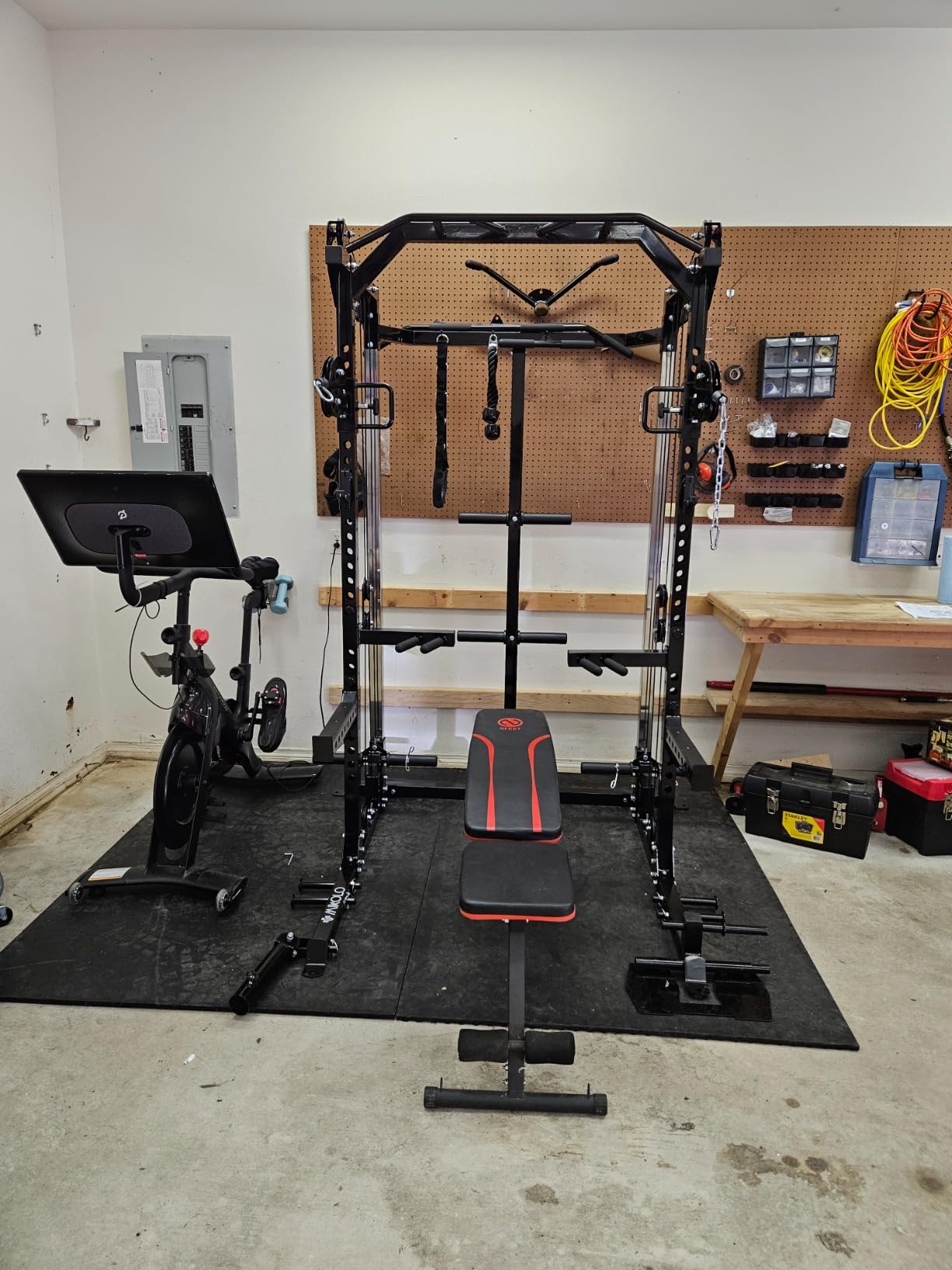 Mikolo Power Cage, 2000LB Power Rack with Independent Dual Pulley System, Multi-Function Home Gym Workout Machine for Cable Crossover and Squat customer photo 2