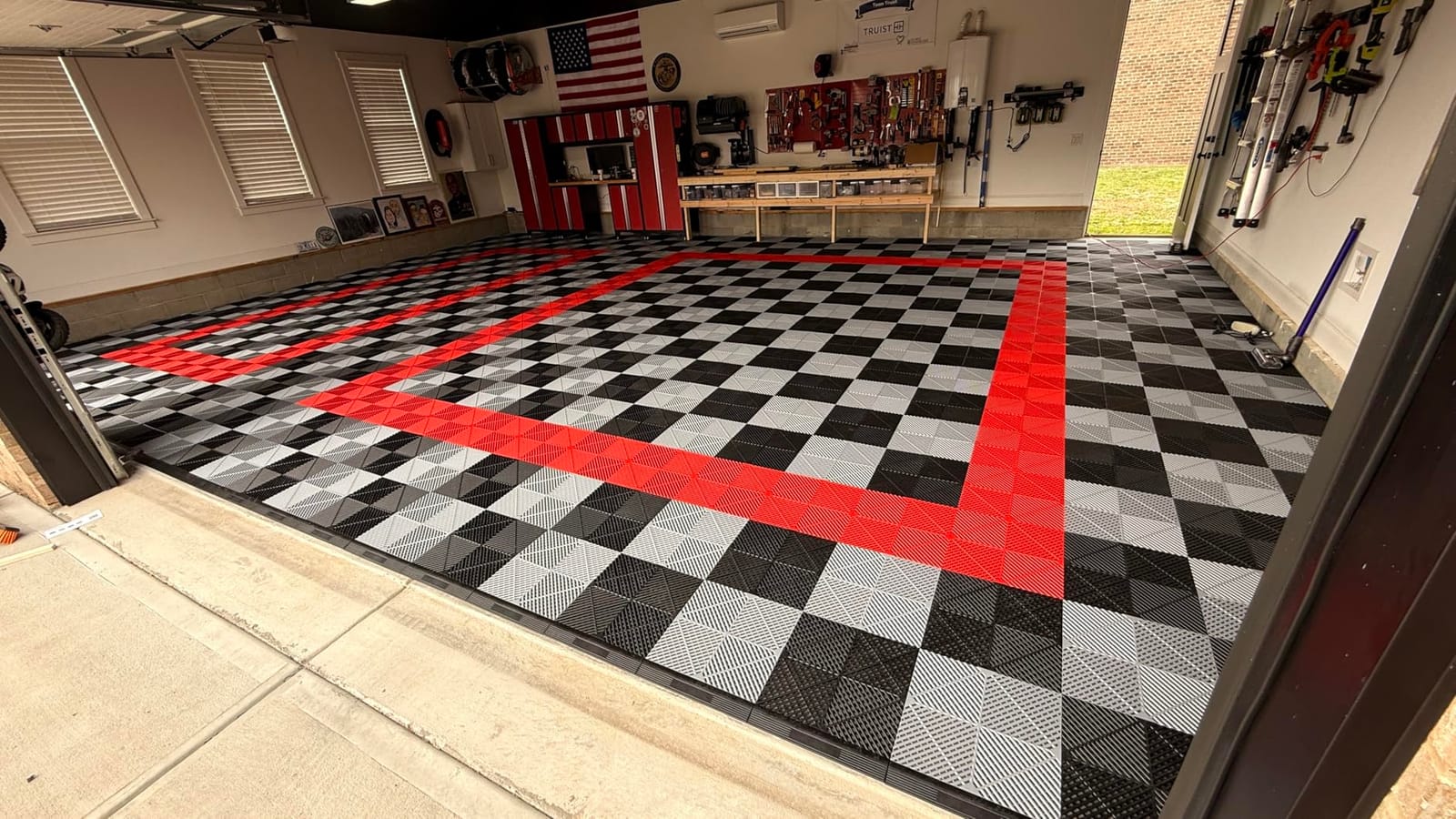 SafeRacks Vented Interlocking Garage Floor Tiles - Black, 48 Pack customer photo 1