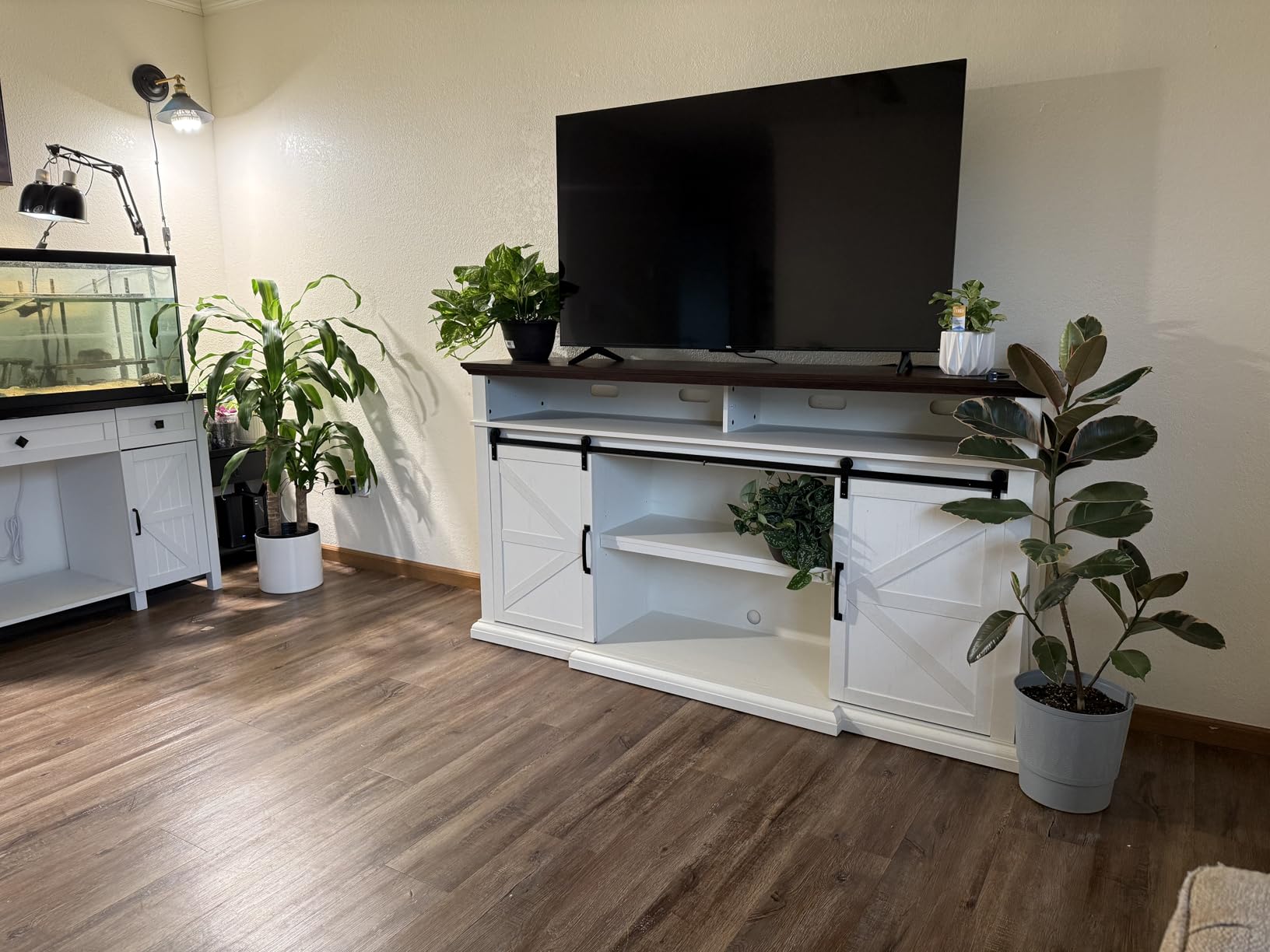 IFGET Farmhouse 80/75 inch TV Stand, 37.4