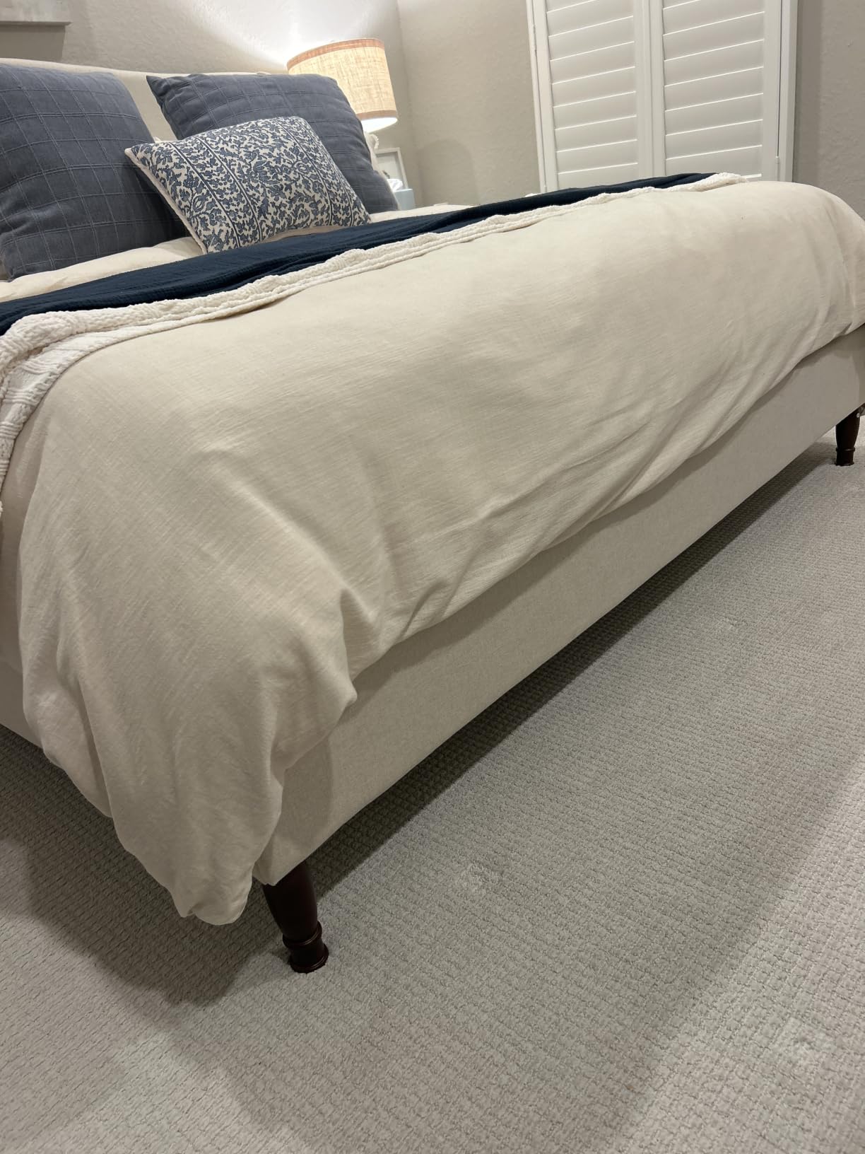 koorlian King Size Bed Frame Upholstered Platform Bed with 51