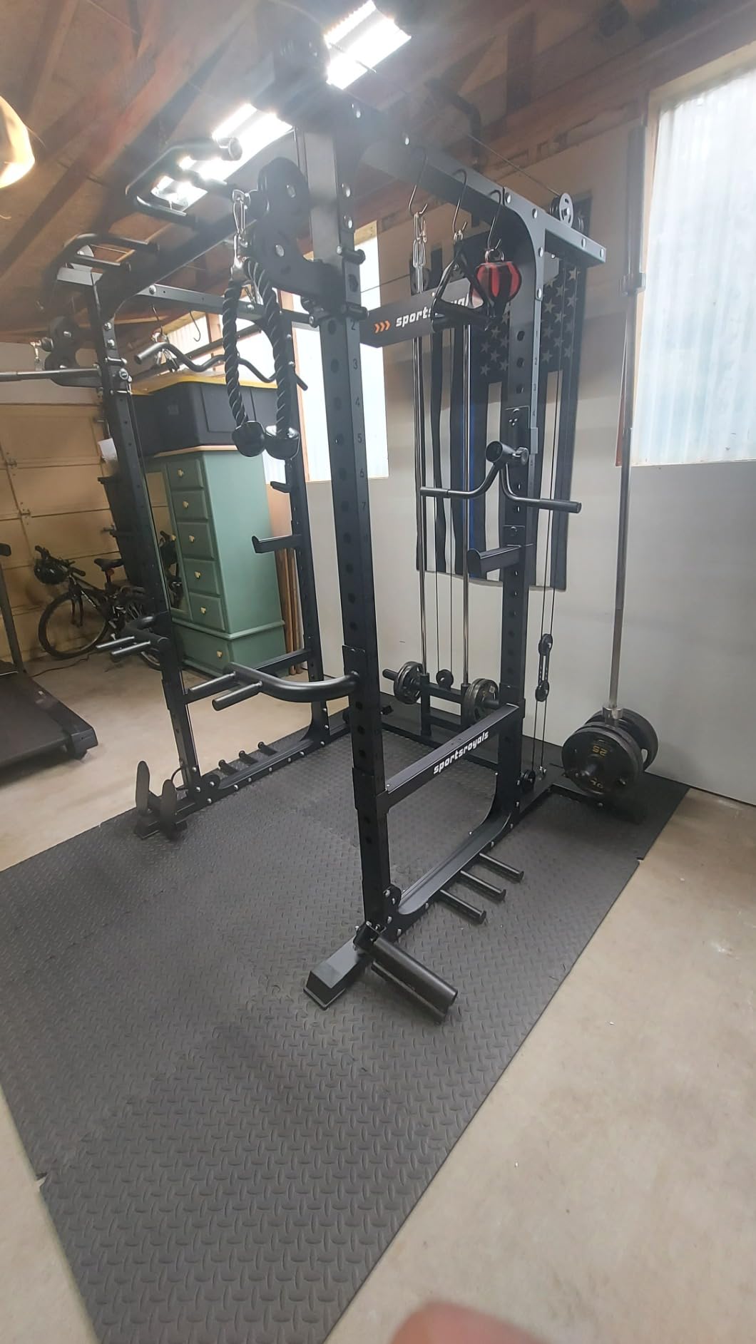 SPORTSROYALS Power Rack, Multi-Functional Power Cage with Pulley System & LAT Pull Down customer photo 1