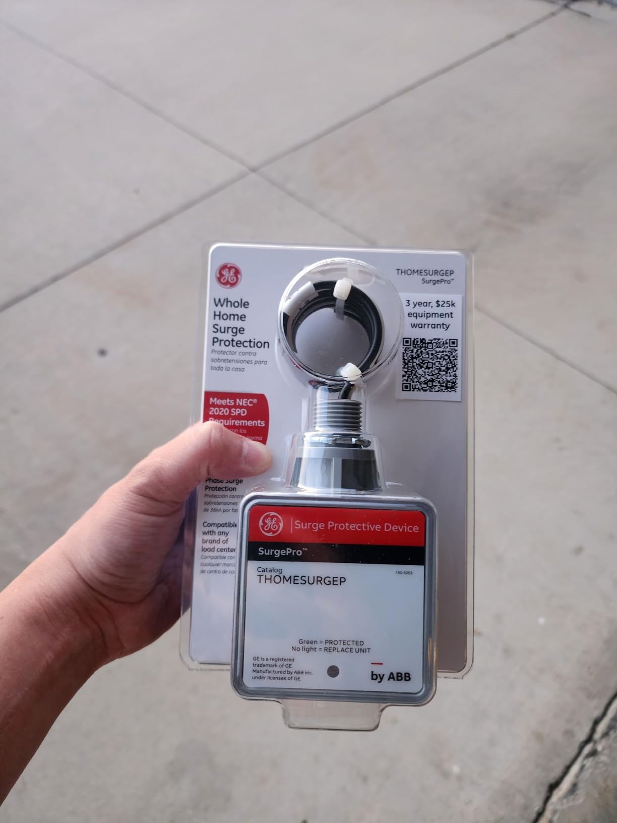 ABB THOMESURGEP Whole Home Surge Protection Device, Type 1 SPD, NEMA 3R, 36kA Capacity, External Mount, LED Indicator customer photo 1