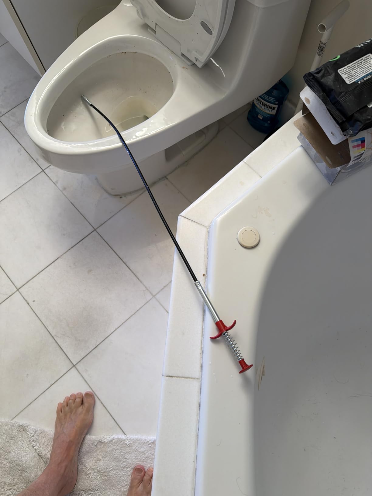 Meisterfaktur toilet snake [6 feet] - toilet auger for heavy toilet blockages - No damage thanks to silicone protection - the closet auger for real DIYs! (6 FEET) customer photo 2