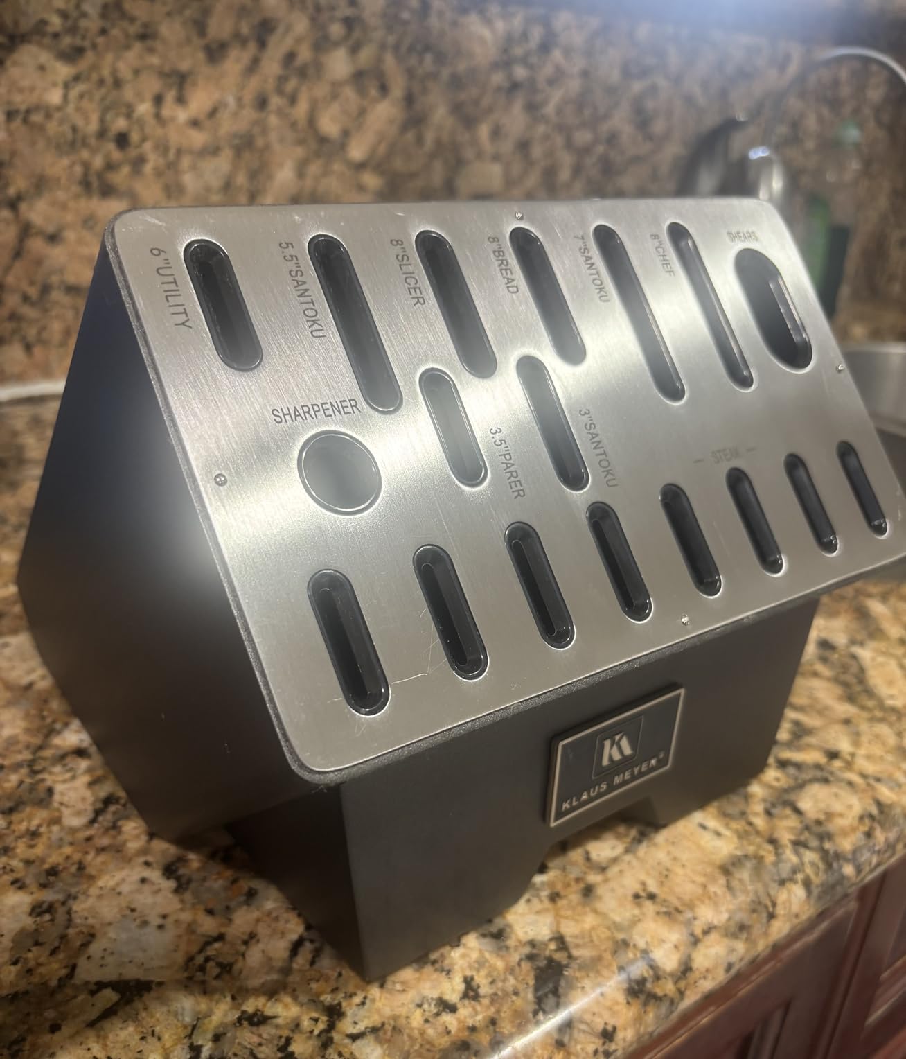 Klaus Meyer Stahl 19-Piece German Steel Kitchen Knife Block Set (Black) customer photo 1