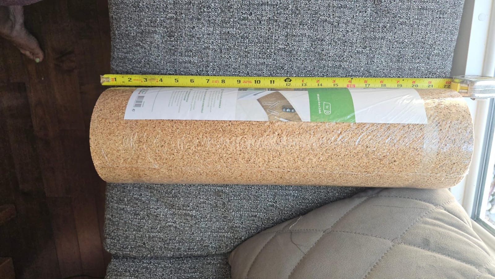 Go4Cork Extra Large Cork Roll, 2-Sided, Acoustic & Thermal Insulation, 19.7