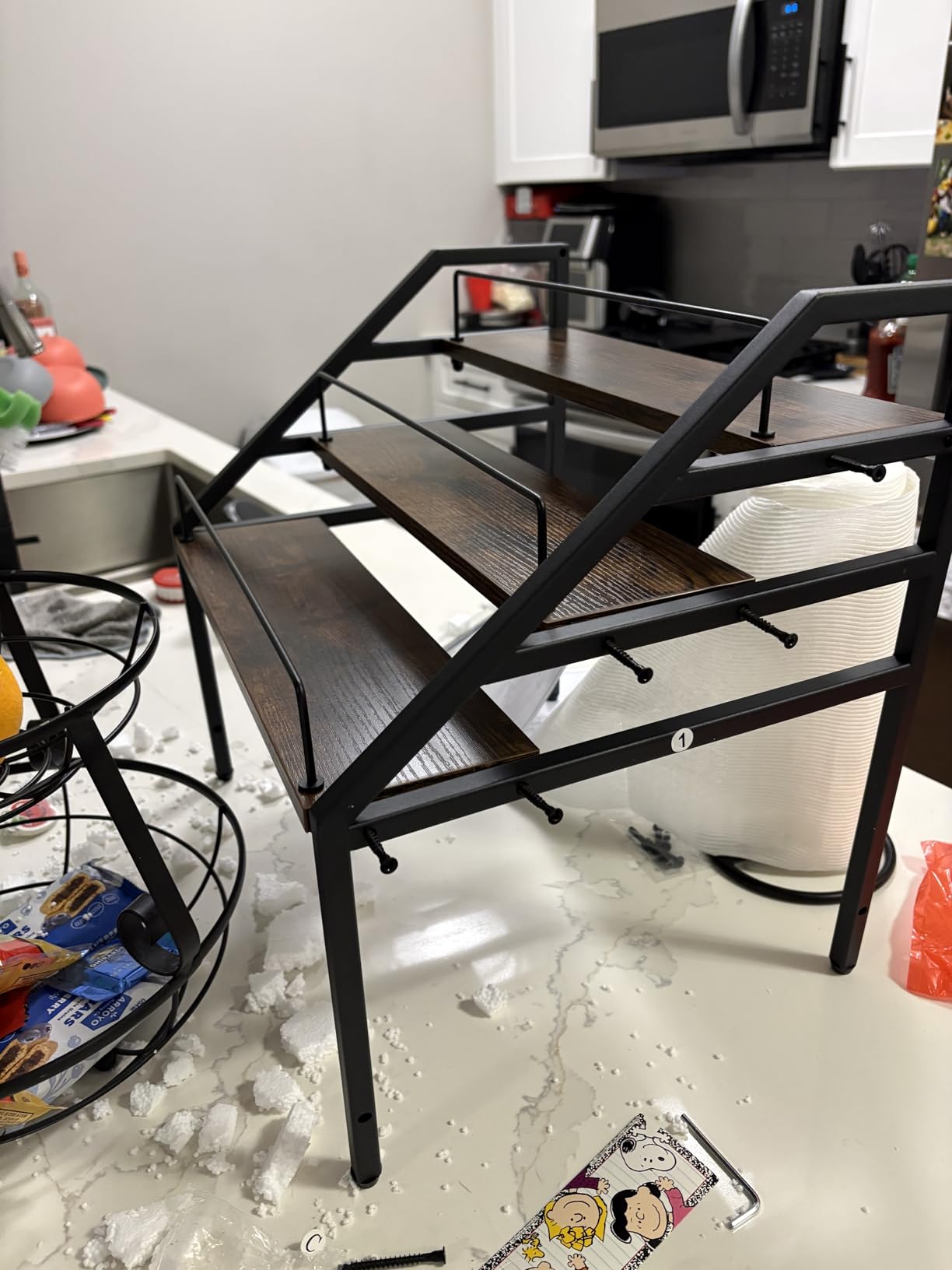 VINAEMO Rolling Bar Cart with Wine Glass Holder, Bar Carts for The Home, Bar Stand for Home, Small Mini Bar for Whiskey Wine, Liquor Cart for Home Bar, Alcohol Cabinet for Bar, Kitchen, Dining Room customer photo 2