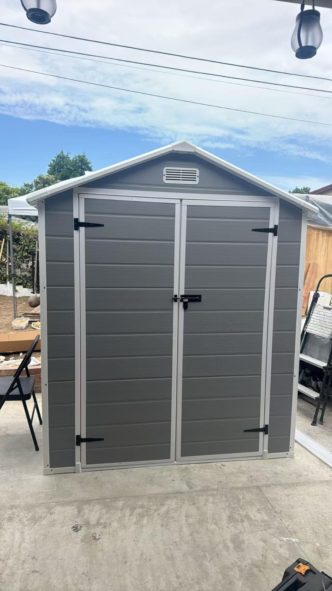 Patiowell 8x6 FT Resin Outdoor Storage Shed with Floor, Beige customer photo 1