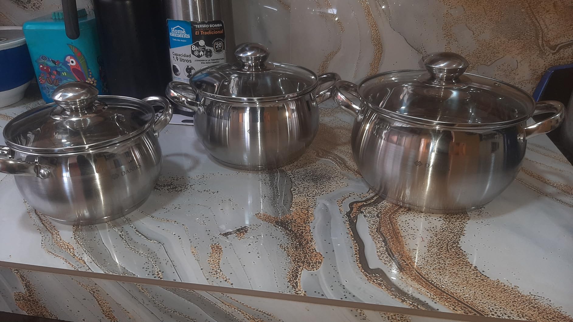 Daniks Classic 12-Piece Stainless Steel Cookware Set with Glass Lids, Includes Saucepan and Frying Pan with Lid, Tri-Ply Bases for Even Heating, Induction Compatible, Dishwasher Safe customer photo 2