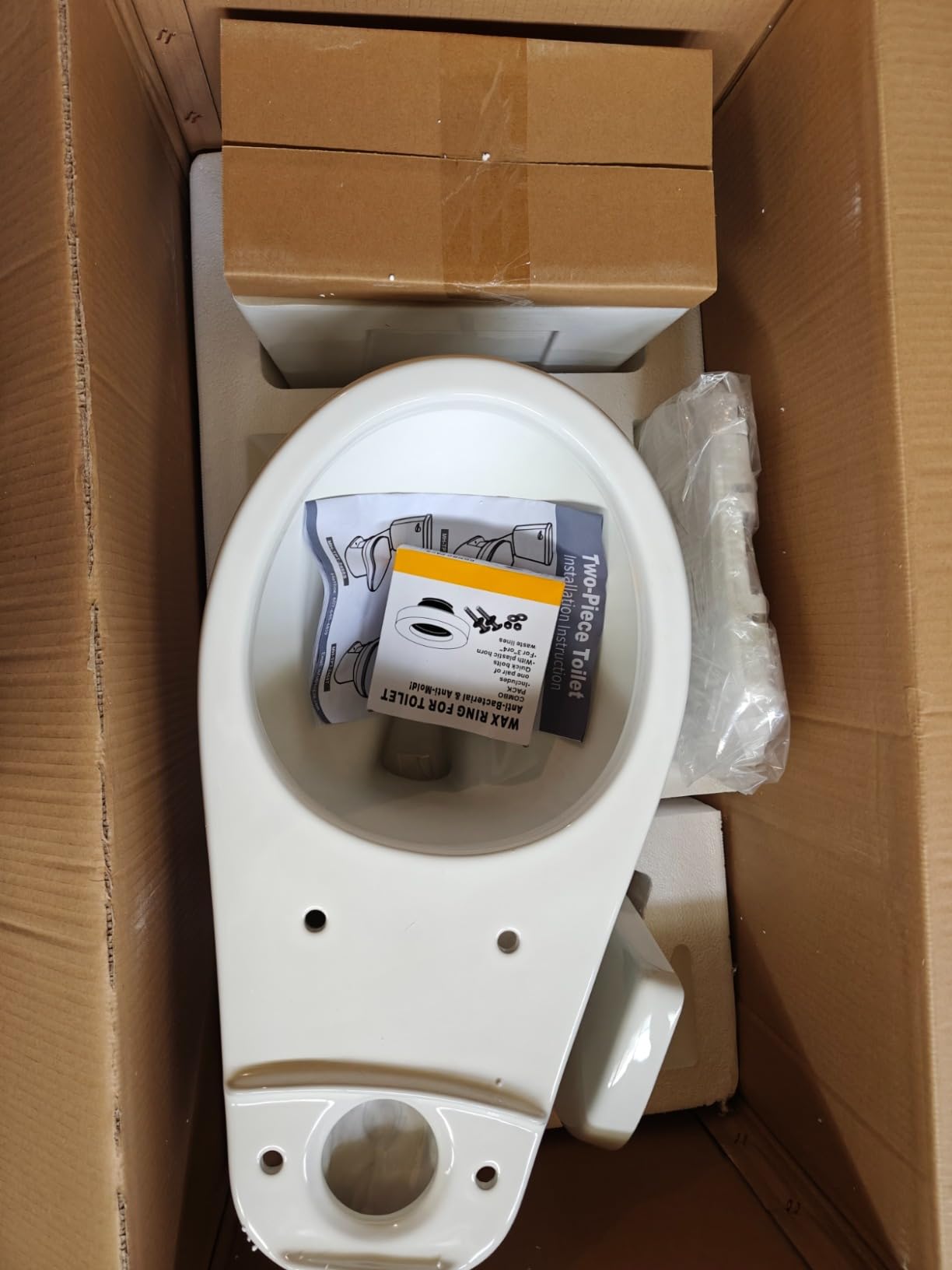19 Inch ADA Elongated Tall Toilet for Seniors 1.1/1.6 GPF White customer photo 2
