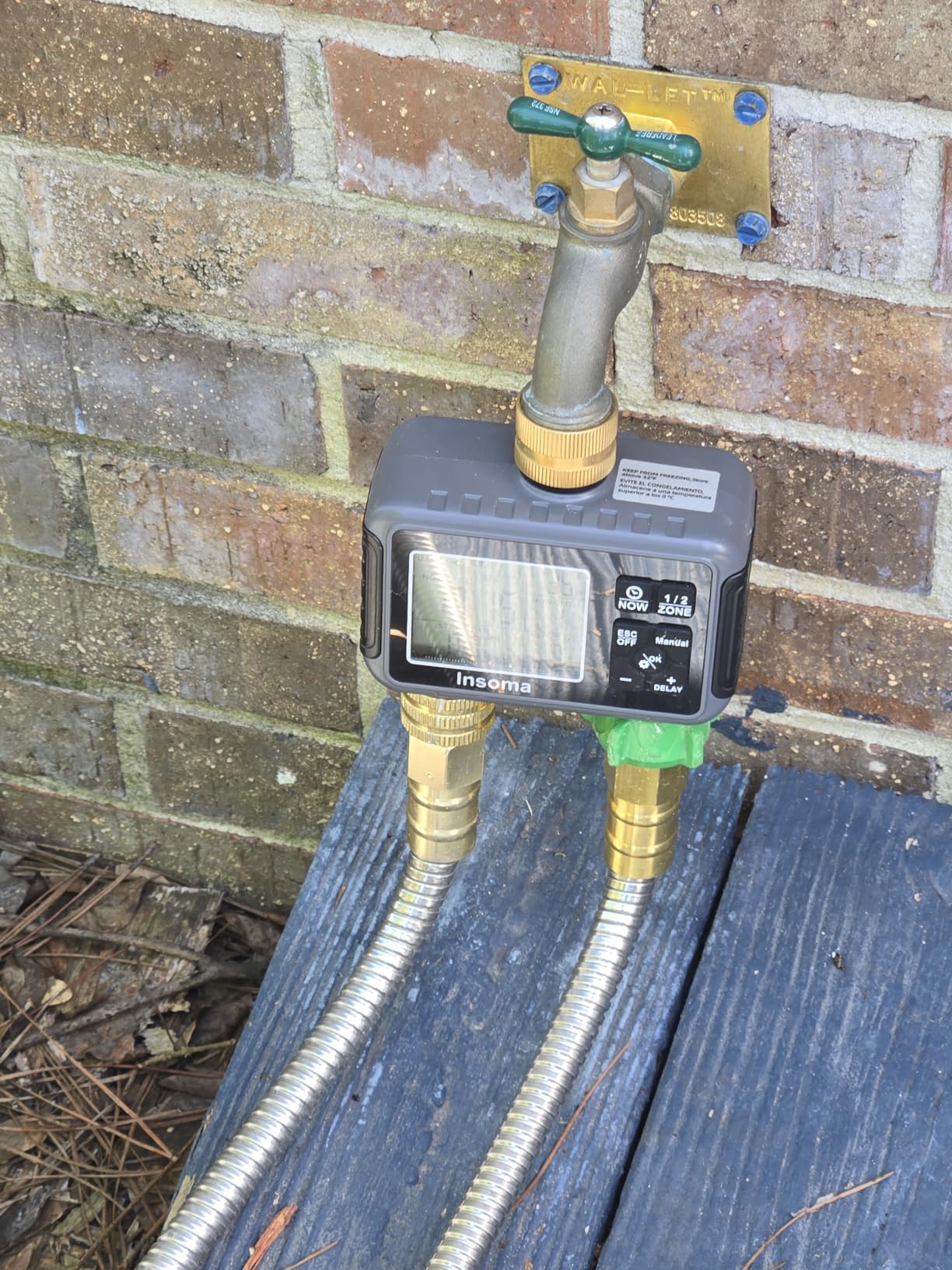 Sprinkler Timer with Brass Inlet and Outlet, Programmable Water Timer for Outdoor Garden Hose, Hose Timers with Rain Delay/Manual/Auto Mode, Drip Irrigation and Lawn Watering System, 1 Outlet customer photo 1