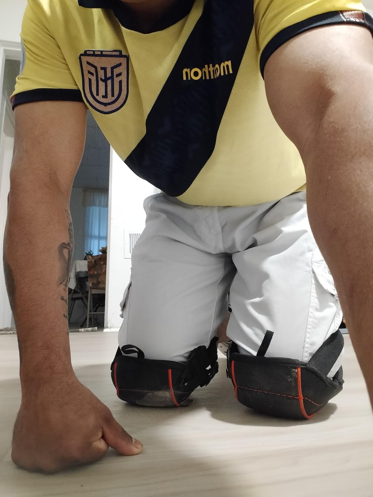 NoCry Flooring Knee Pads for Men with Extra-Wide Gel & Thick Foam Cushion — Floor-Safe Anti-Slip Leather Kneepads for Construction Work with Reinforced Adjustable Straps and Military-Grade Rivets customer photo 2