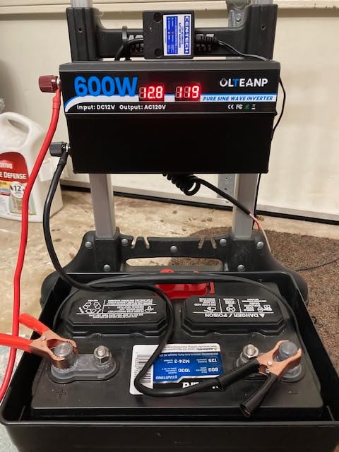 1000W Pure Sine Wave Inverter 12V DC to 120V AC Converter for RV, Camping | 2000W Peak,2 AC Outlets, Dual 3.4A USB Ports,LCD Display, Power Converter for Car, Truck, Vehicles, Laptop,Van Life, Outdoor customer photo 2