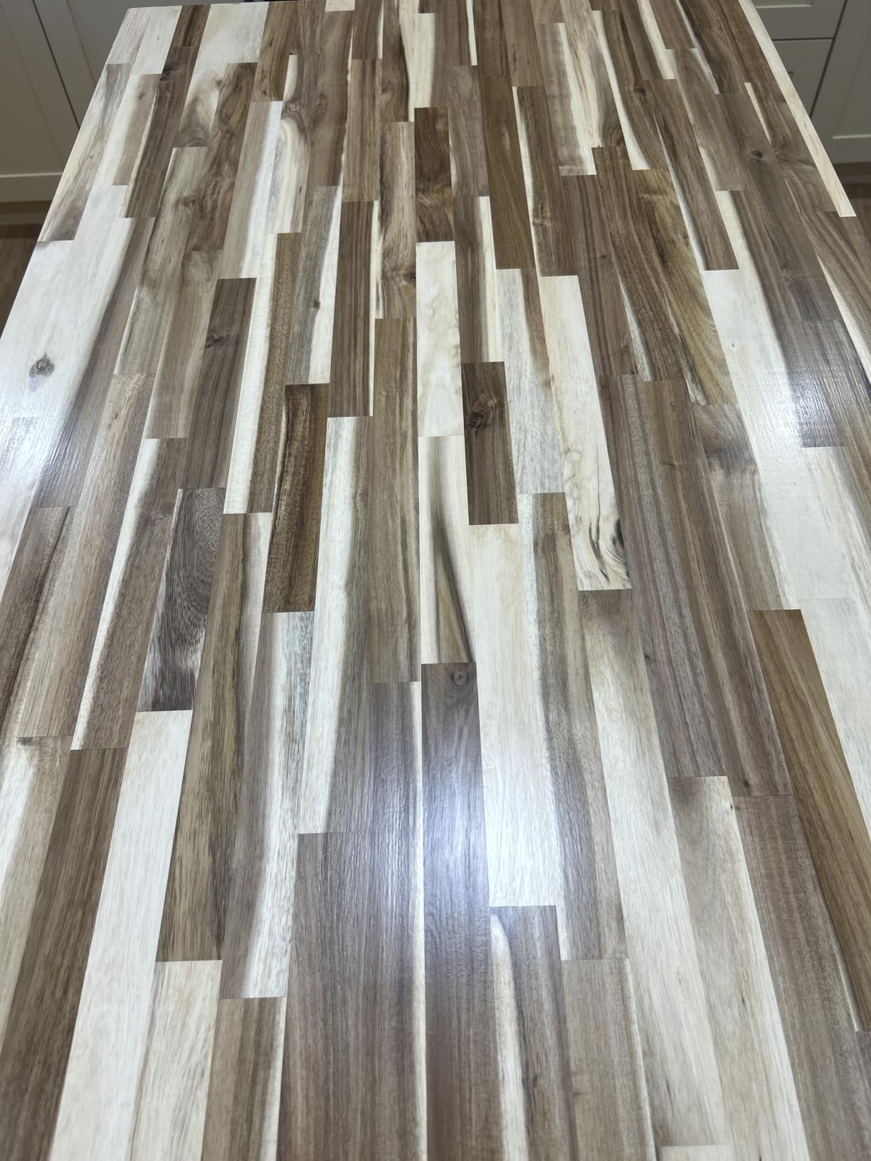 Howizz Acacia Butcher Block Countertop 72 x 36 x 1.5 Inches, Unfinished Solid Wood Table Top for DIY Desk Top, Workbench Top, Kitchen Countertop customer photo 1