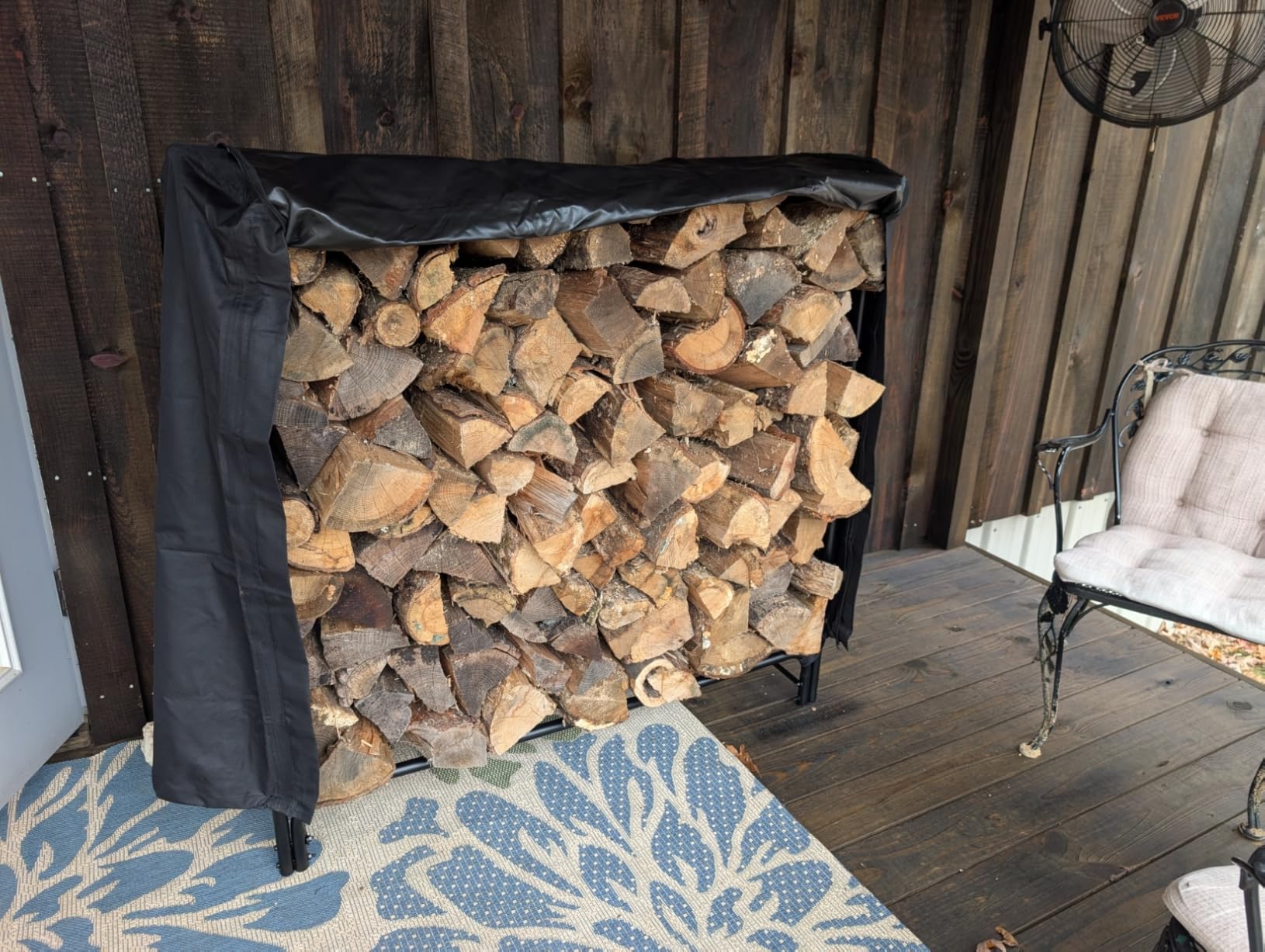 Gtongoko 8FT Firewood Rack Outdoor with Cover, Large Wood Storage Rack customer photo 2