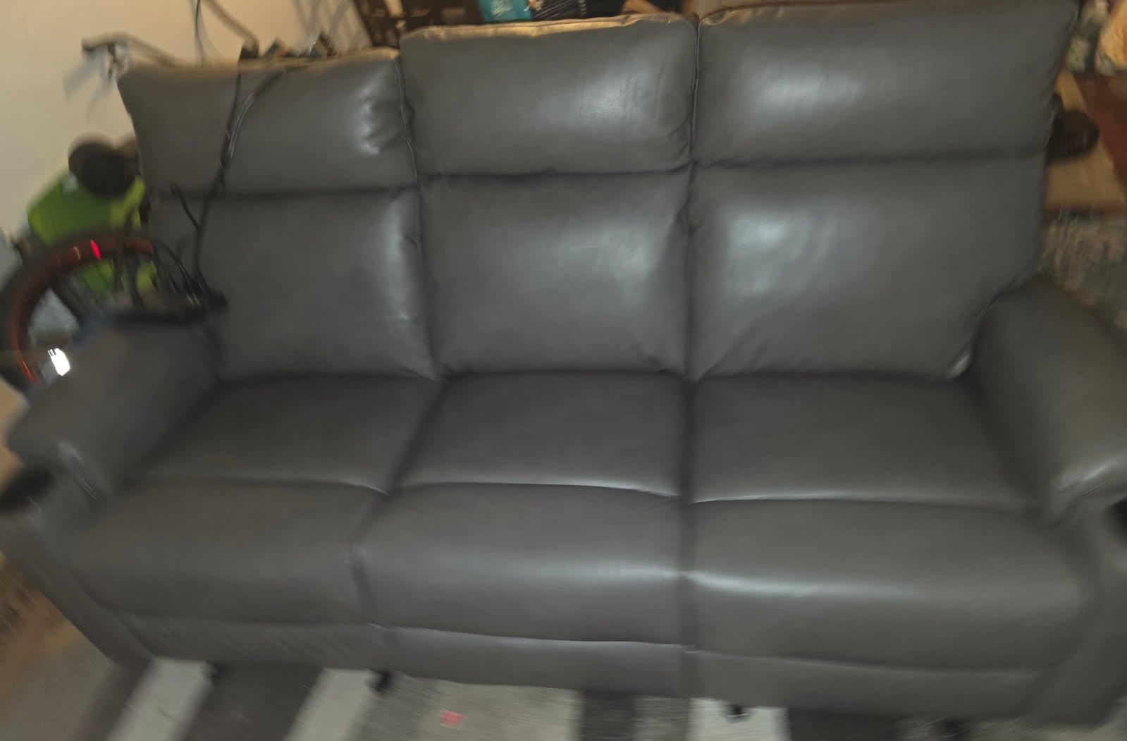 Power Reclining Sofa, 3-Seat Dual Electric Recliner Couch, Brown customer photo 1