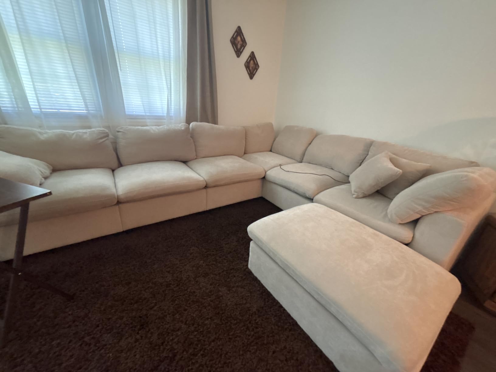 Oversized Modular Sectional Sofa, 7 Seater Cloud Couch with Ottoman | 130