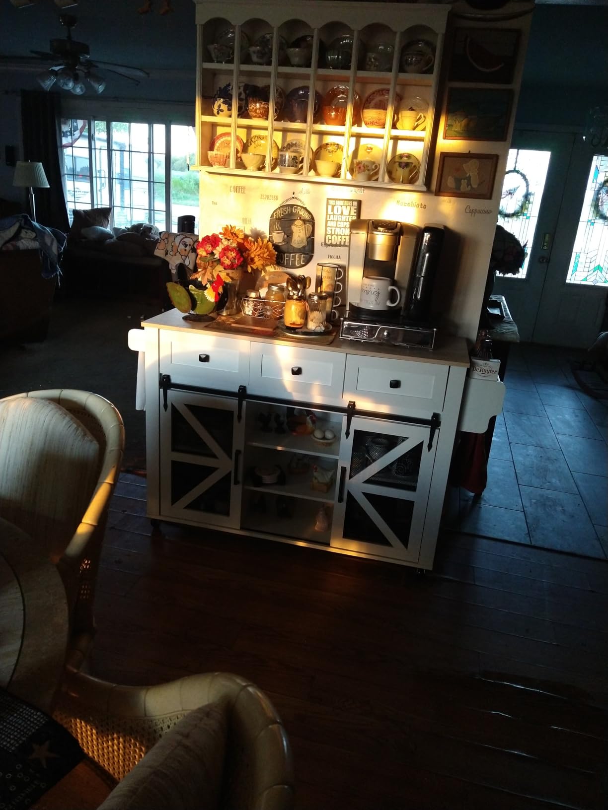 RALGEND Kitchen Island with Storage, 55