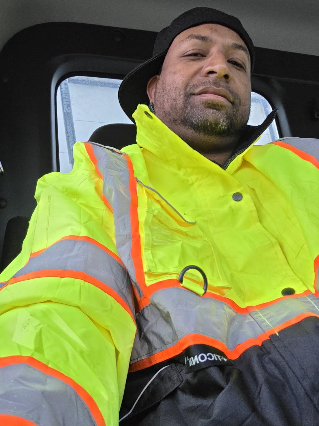 TICONN Hi Vis Safety Bomber Jacket, Fleece-Lined Waterproof ANSI Class 3 customer photo 2