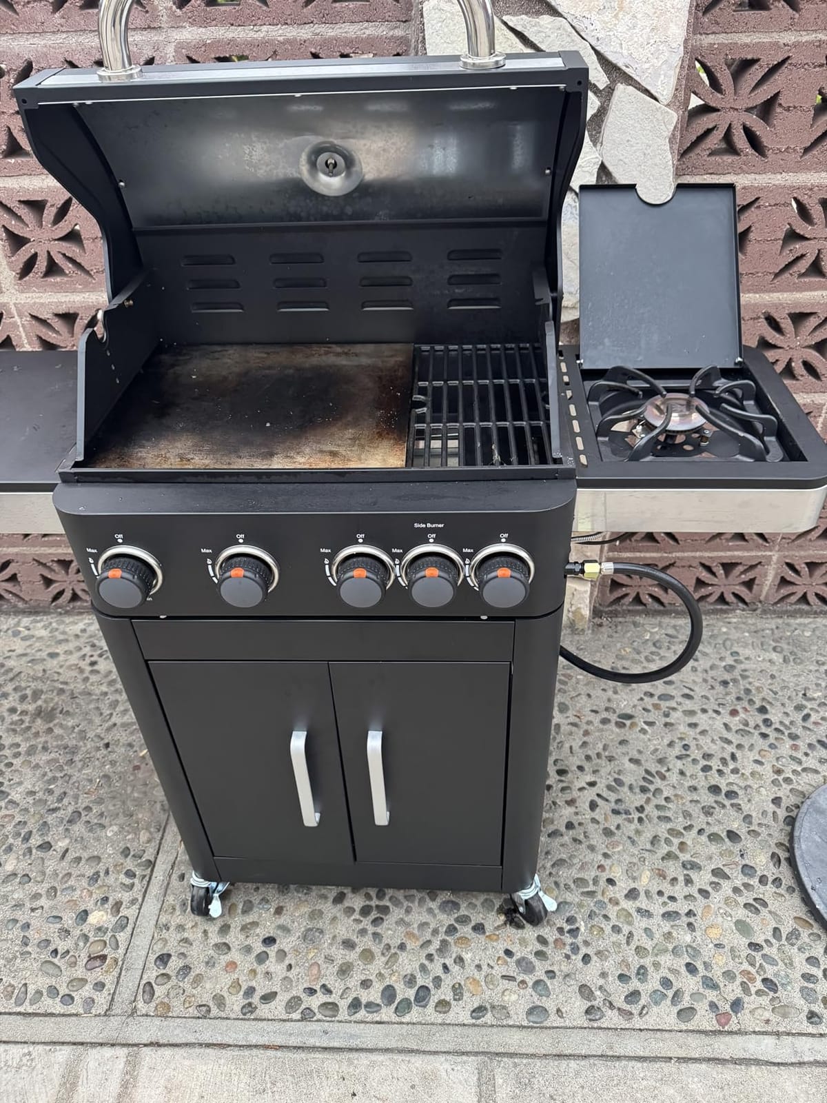 2 in 1 Propane Gas Griddle Grill Combo with Side Burner for Outdoor Cooking customer photo 1