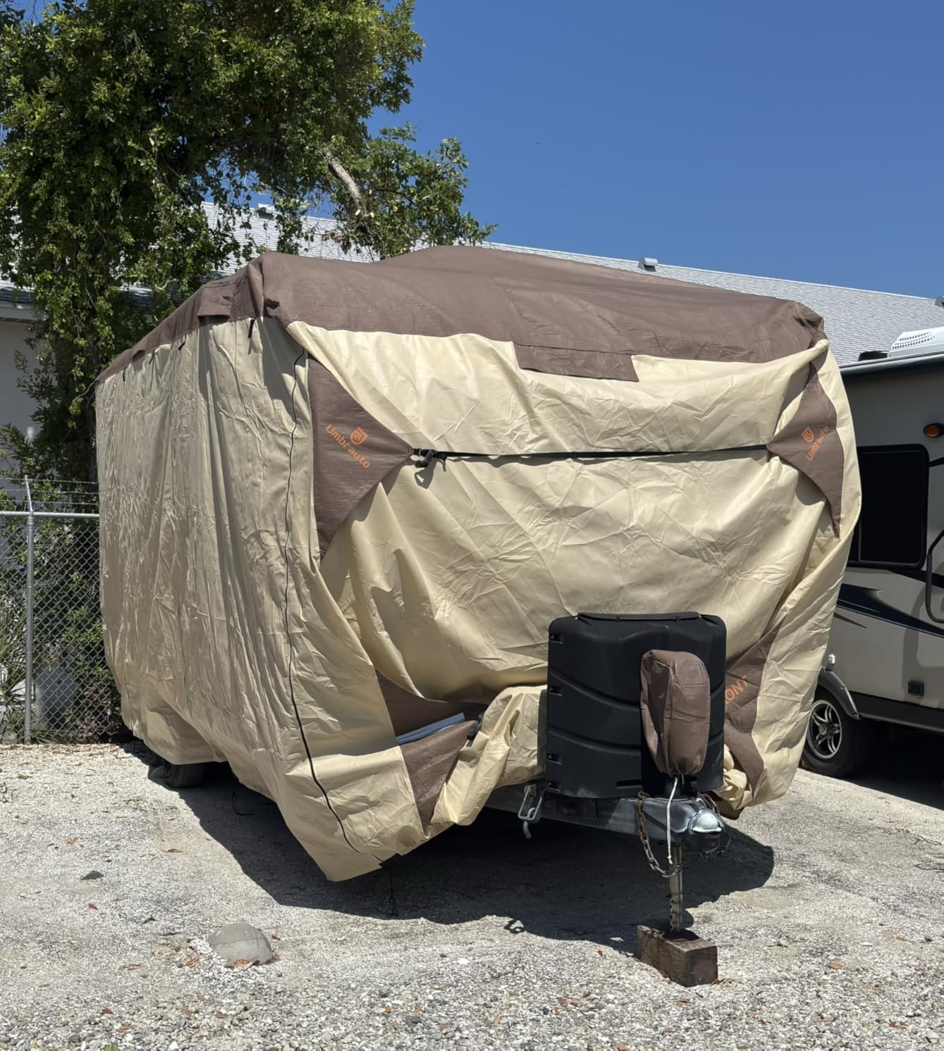 Umbrauto Pop Up Camper Cover for 12'-14' Folding Tent Trailer - Upgraded 9-Layers Top, Waterproof, Windproof, Sun-Resistant, Heavy-Duty Cover for All-Weather Winter Snow Protection customer photo 2