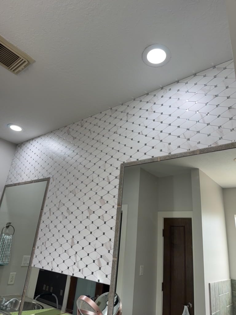 STICKGOO 10 Sheets Peel and Stick Backsplash, Polished Dolomite customer photo 2