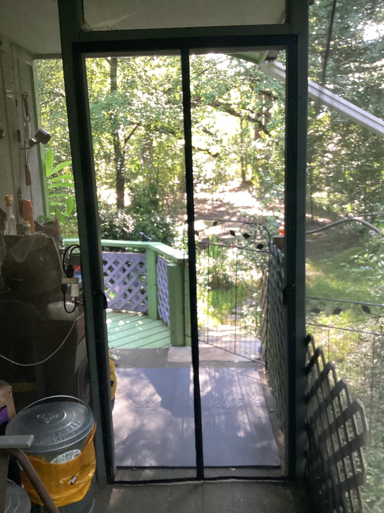 AUGO Magnetic Screen Door - Self Sealing, Heavy Duty, Hands Free Mesh Partition Keeps Bugs Out - Pet and Kid Friendly - Patent Pending Keep Open Feature - 38 Inch x 81 Inch customer photo 2