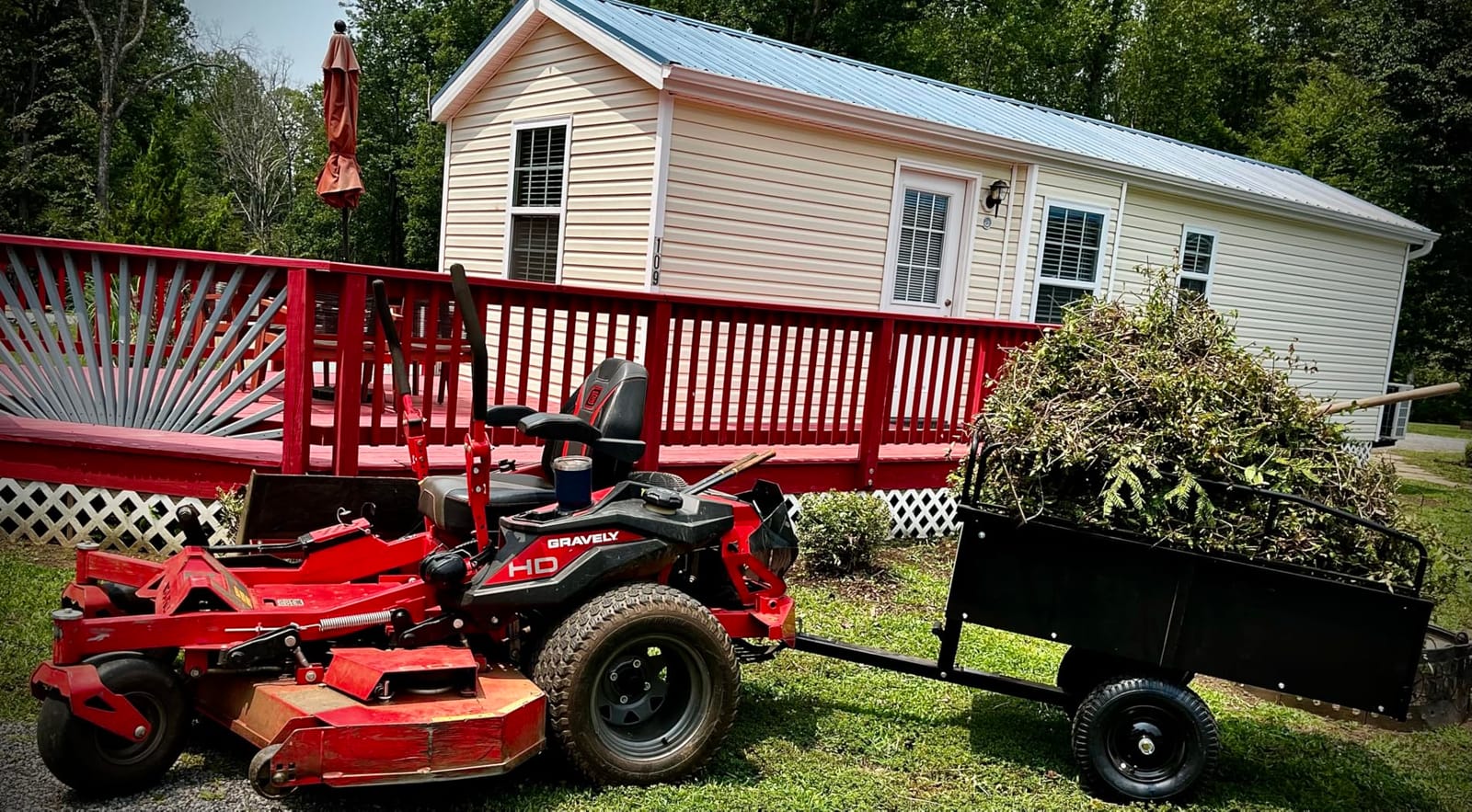 VEVOR ATV UTV Trailer Tow Behind Dump Cart | For Lawn Mower Tractor, Yard Garden Use, Hand-Pull or Foot-Step, Heavy Duty Steel Trailer with Removable Sides and 2 Tires customer photo 2