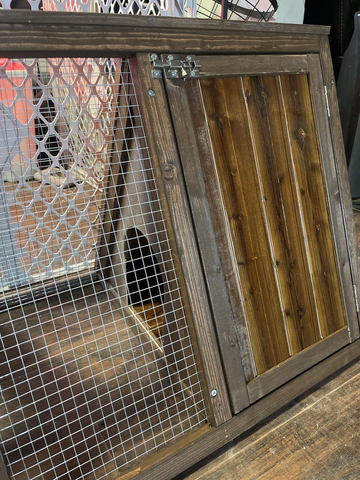 Rabbit Hutch Outdoor Chicken Coop Run A-Frame Bunny Cage Wooden Quail Cage w/ 2 Door & Ventilated Wire Fence Small Animal Cage for Garden Backyard Farms 47 x 18 x 19.5 in customer photo 2