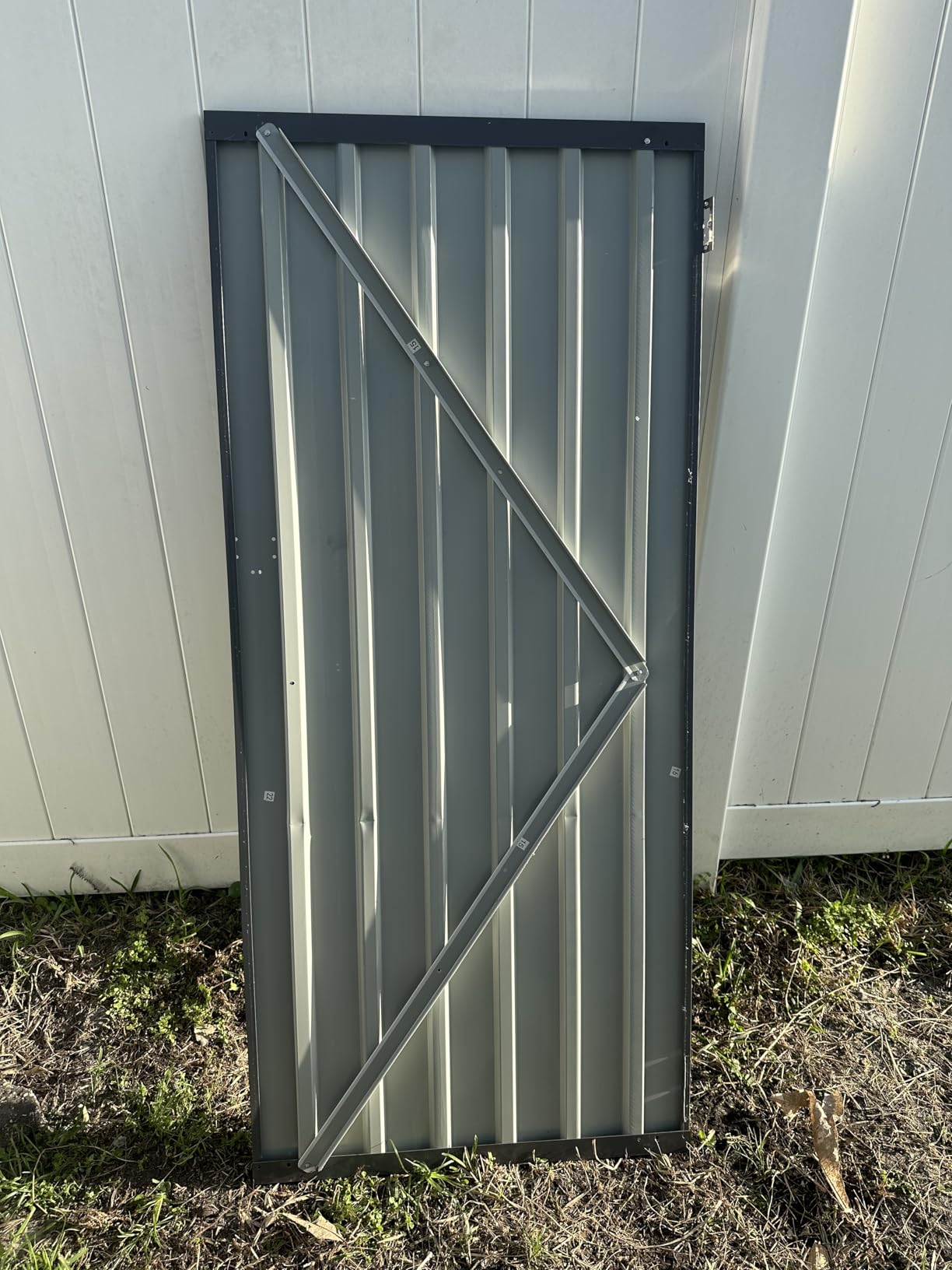 AECOJOY Shed Lean to Storage Shed, Outdoor 6' x 8' Metal Wall Side Bike Shed & Outdoor Storage, Garden Storage Cabinet for Backyard, Patio and Outdoor Use in Dark Grey customer photo 2