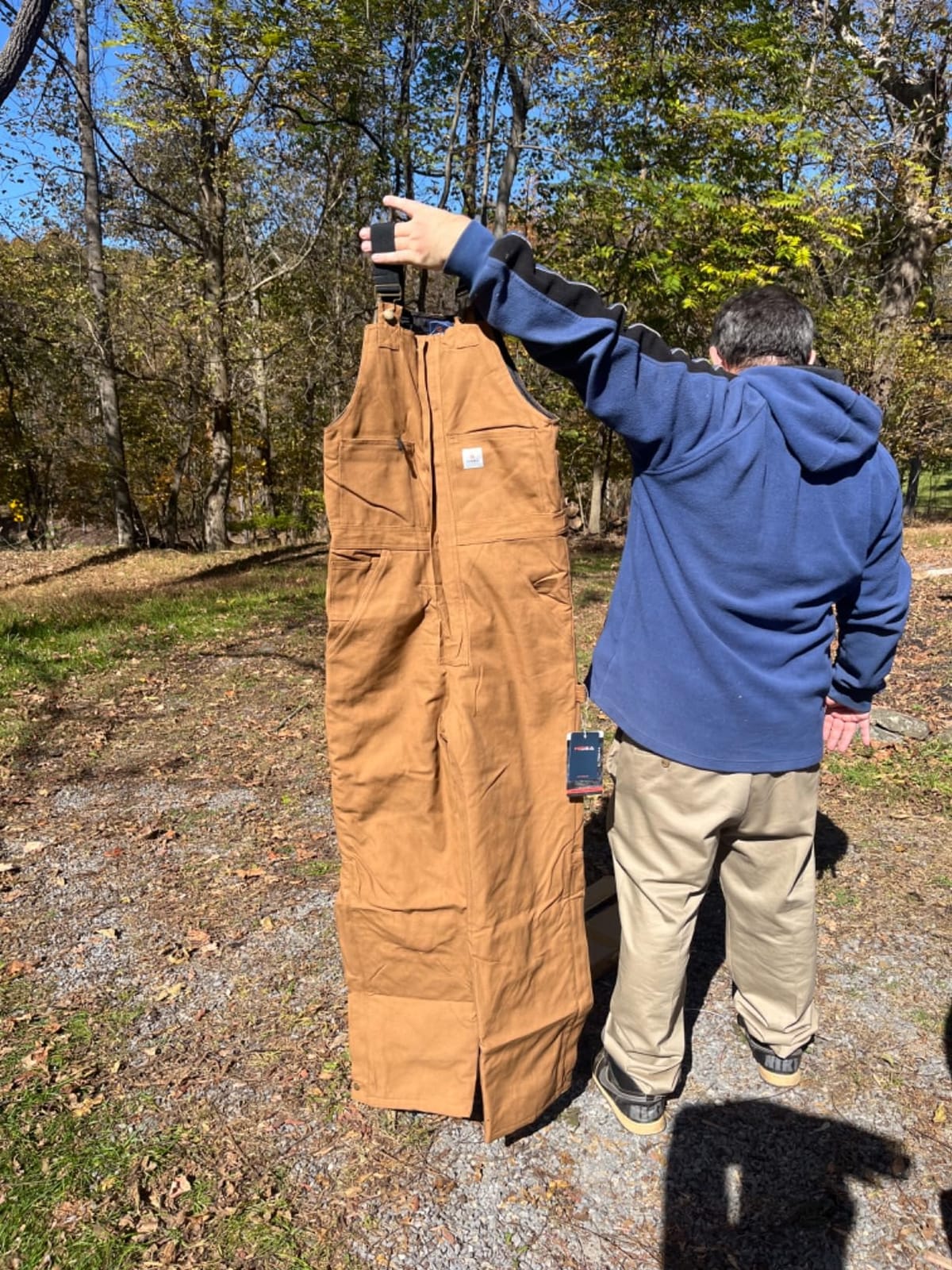 HISEA Men's Insulated Bib Overalls, Winter Water Resistant Duck Canvas Overall, Loose Fit Utility Workwear for Cold Weather customer photo 1