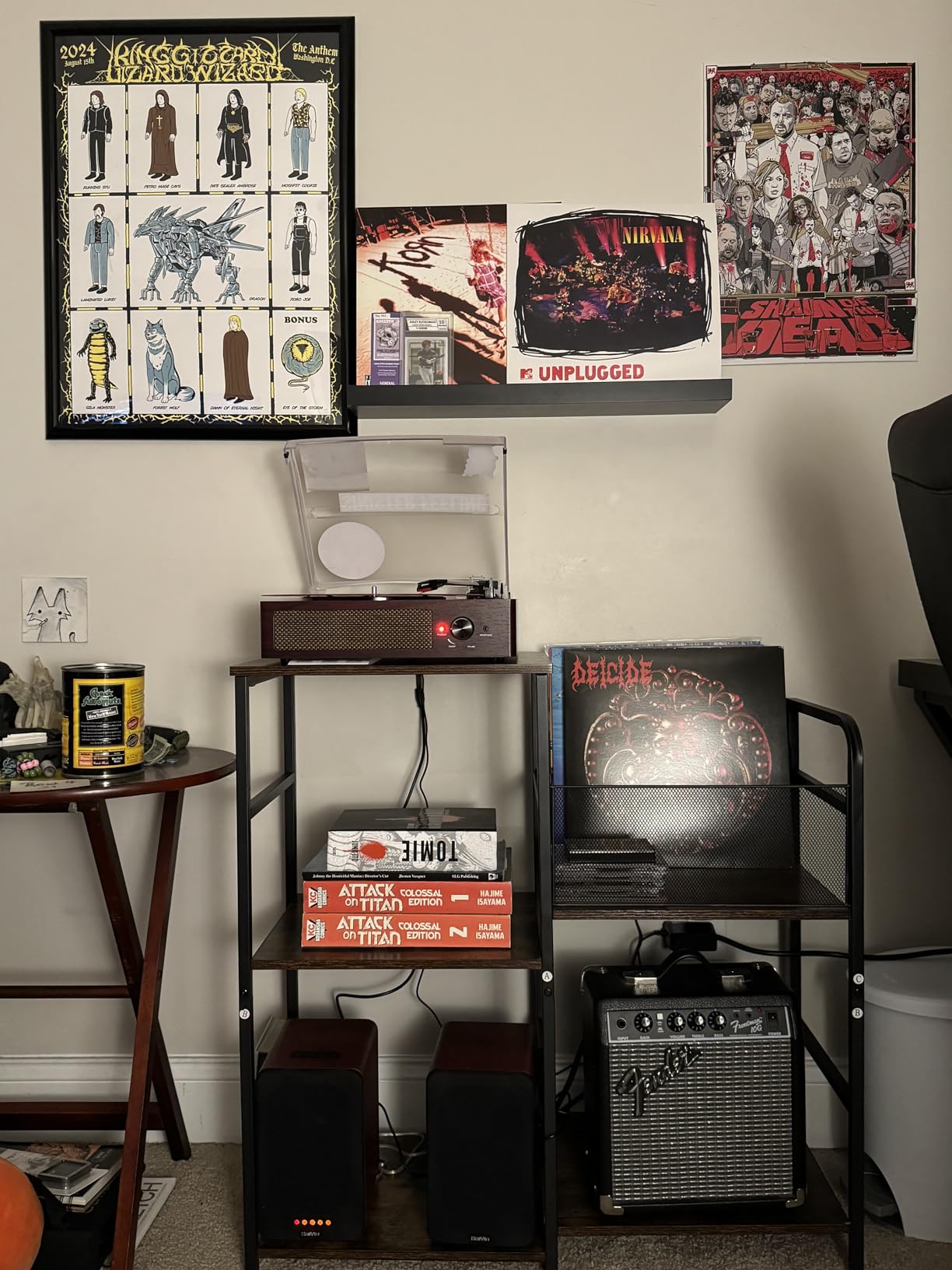 ThreeHio Record Player Stand, Turntable Stand with Vinyl Storage Holds up to 300+ Albums, Storage Cabinet for Vinyl Records, Record Player Table for Living Room customer photo 1