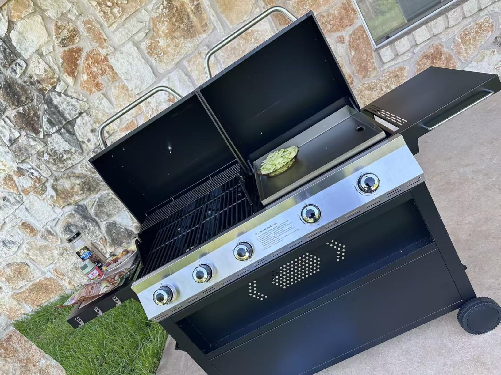 Captiva Designs Propane Gas Griddle Grill Combo with Lid & Flat Top Griddle customer photo 1