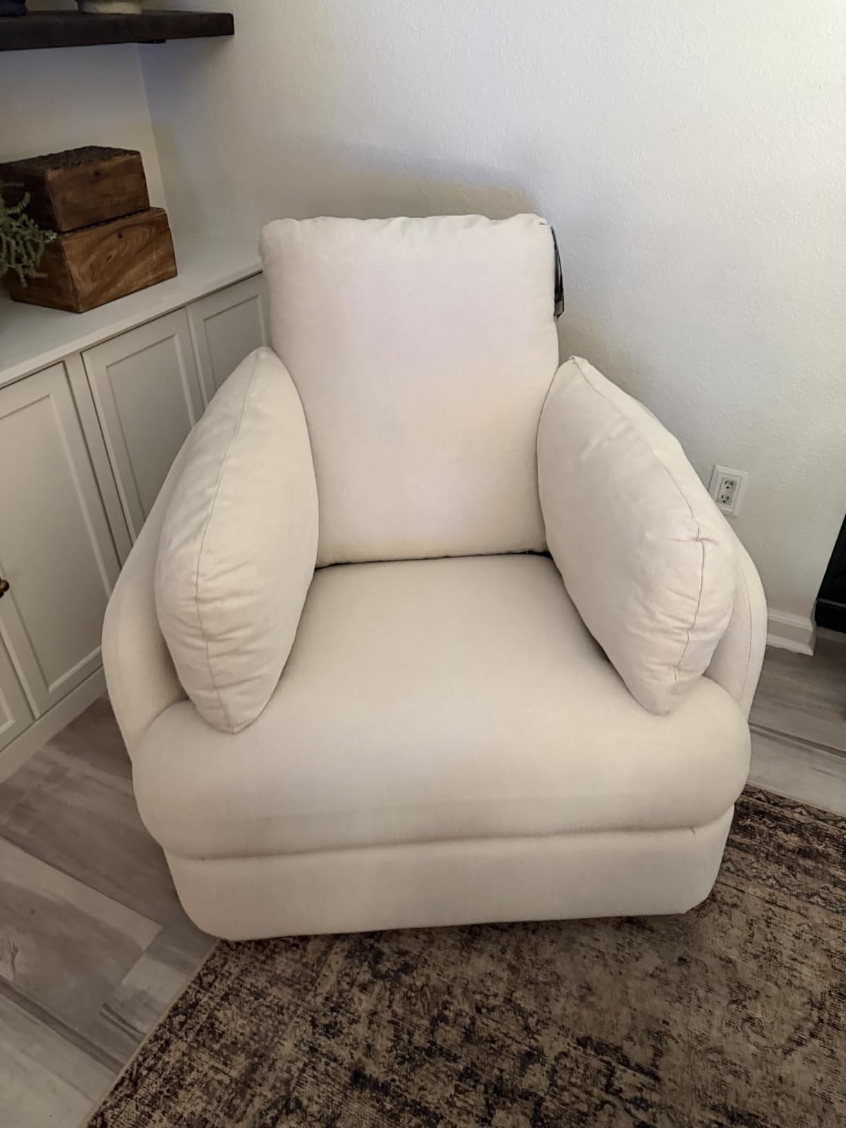 Signature Design by Ashley Modmax Contemporary Swivel Glider Nursery Recliner, Stain-Resistant Next-Gen Nuvella Performance Fabric customer photo 1