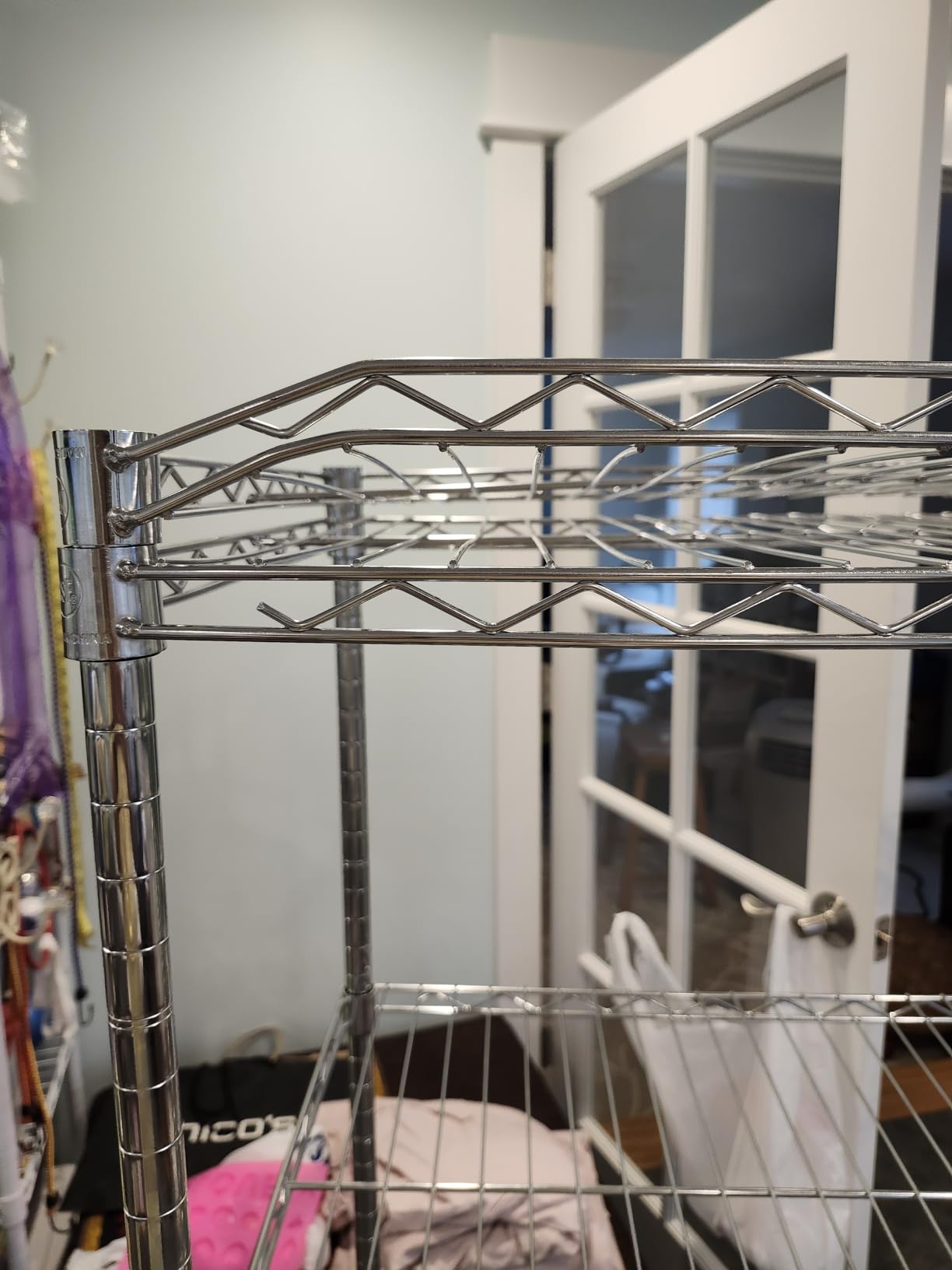 Homdox Heavy Duty Storage Shelves, 5 Tier Wire Shelving Unit with Wheels, Commercial Adjustable Metal Shelves for Storage, Garage Rack Pantry Shelves Kitchen Shelving, 24